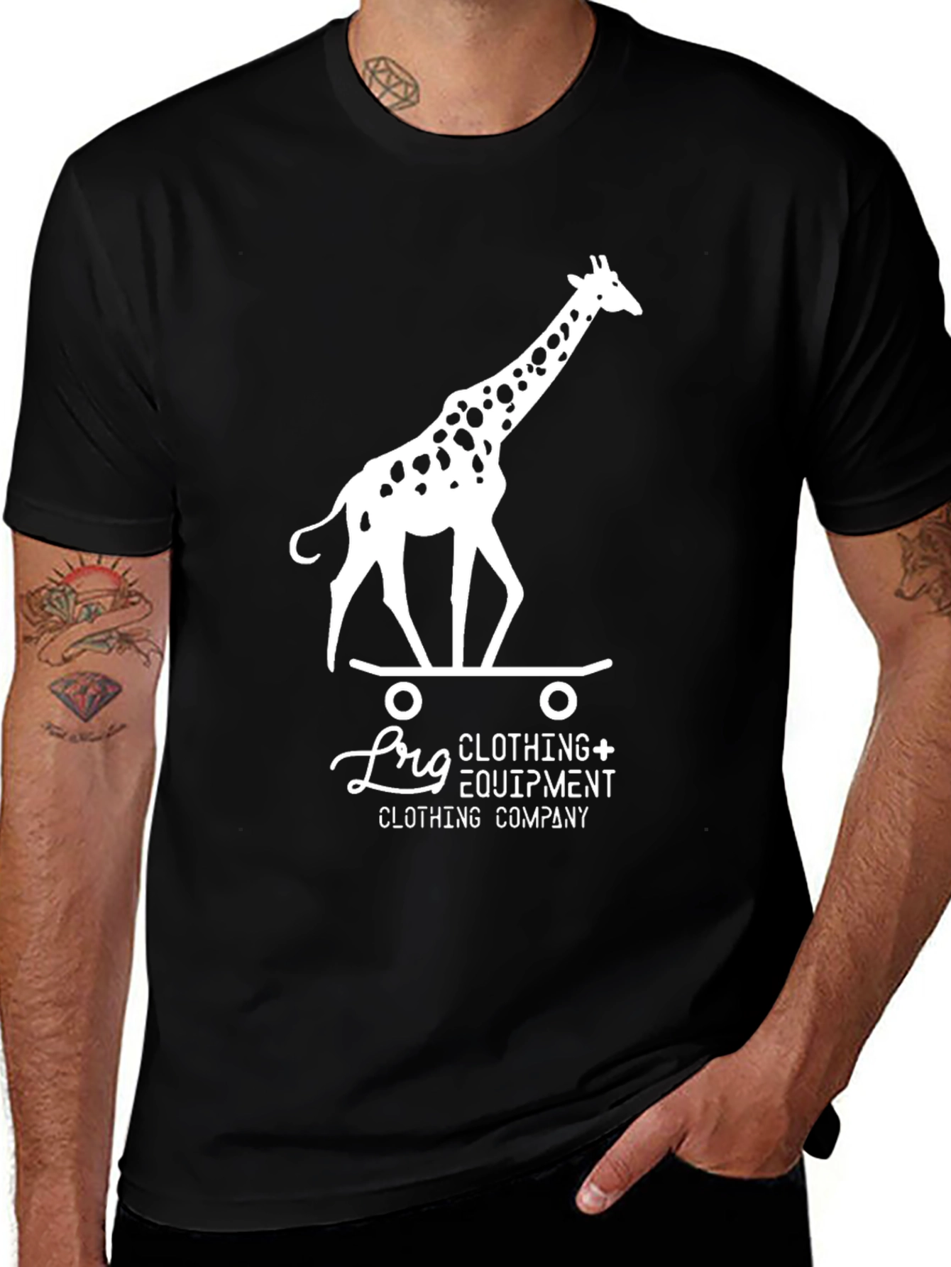 Variant 29 of Cool Giraffe Skateboard Graphic Tee