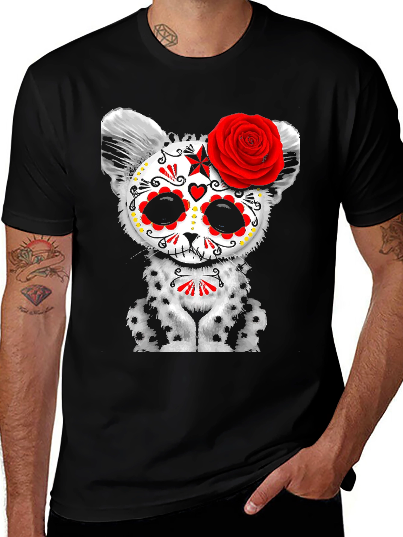Variant 25 of Sugar Skull Cat T-Shirt - Day of the Dead Kitten Tee