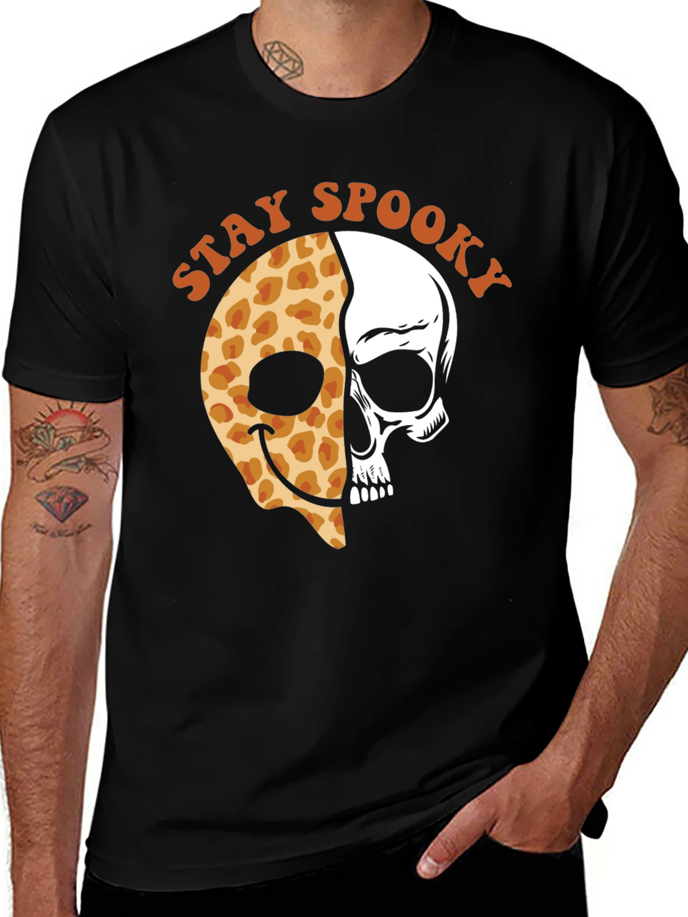 Stay Spooky Graphic Tee - Halloween Skull Design