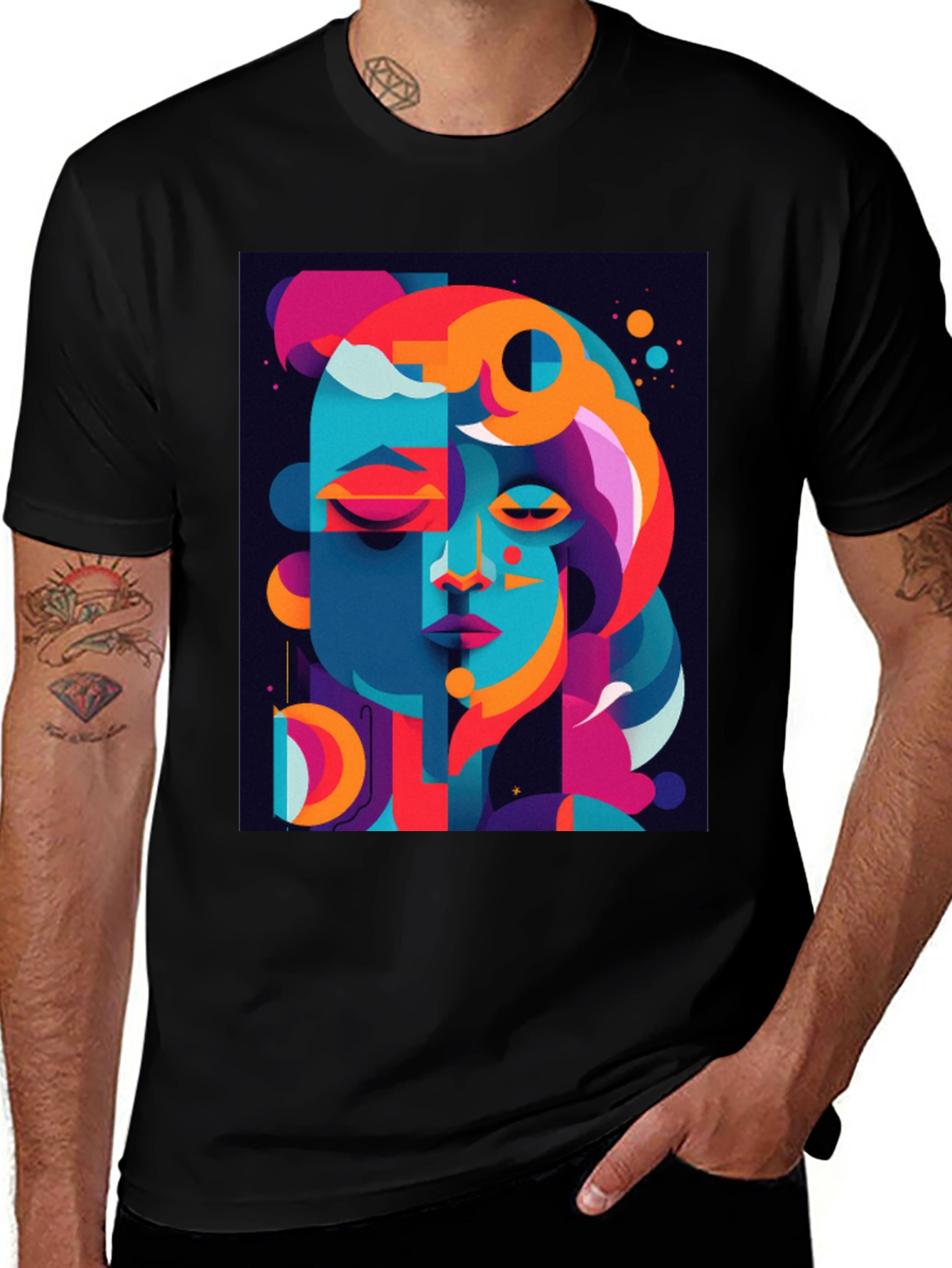 Variant 22 of Abstract Portrait Tee - Modern Art Graphic T-Shirt