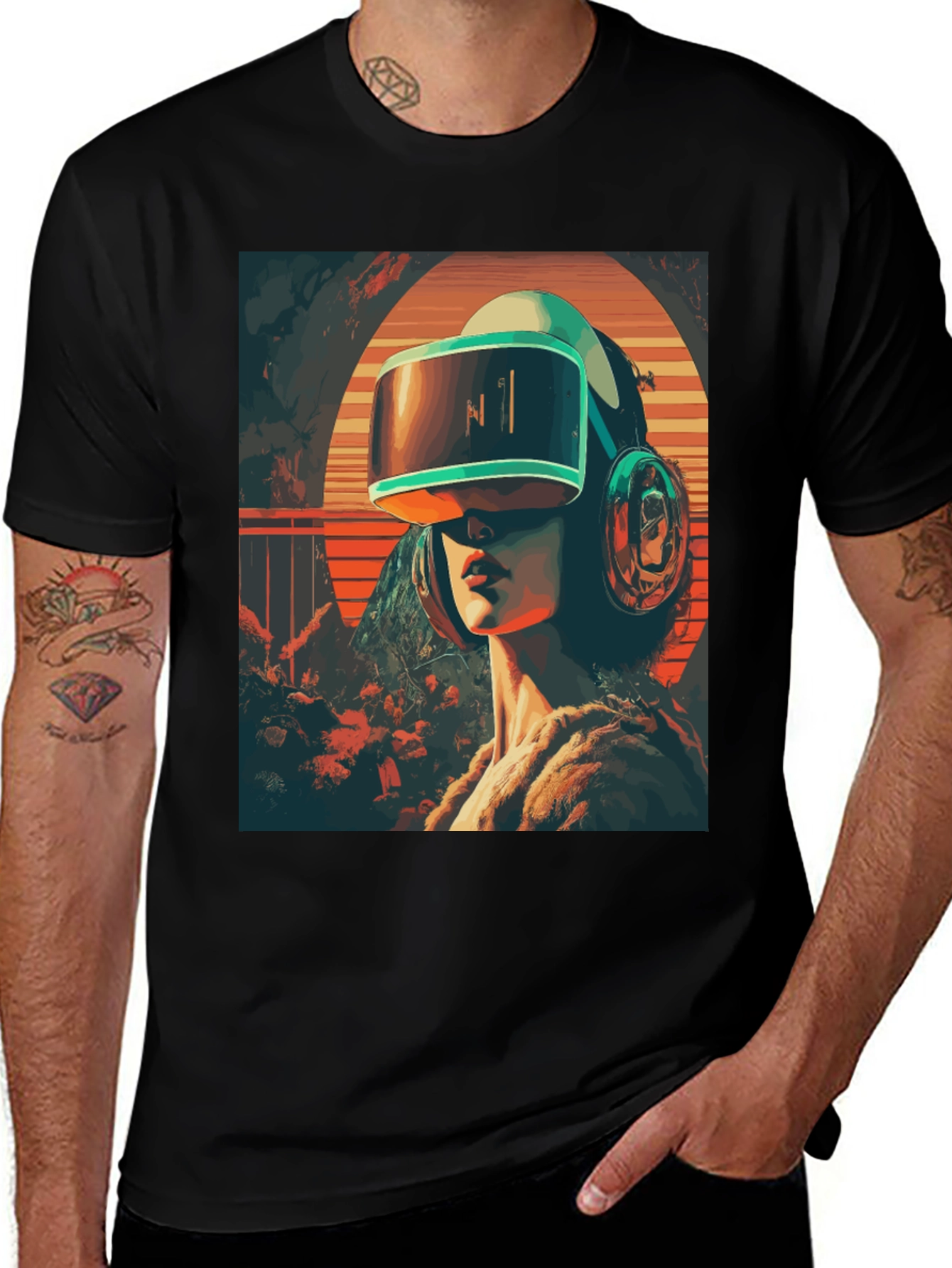 VR Headset Graphic Tee - Black