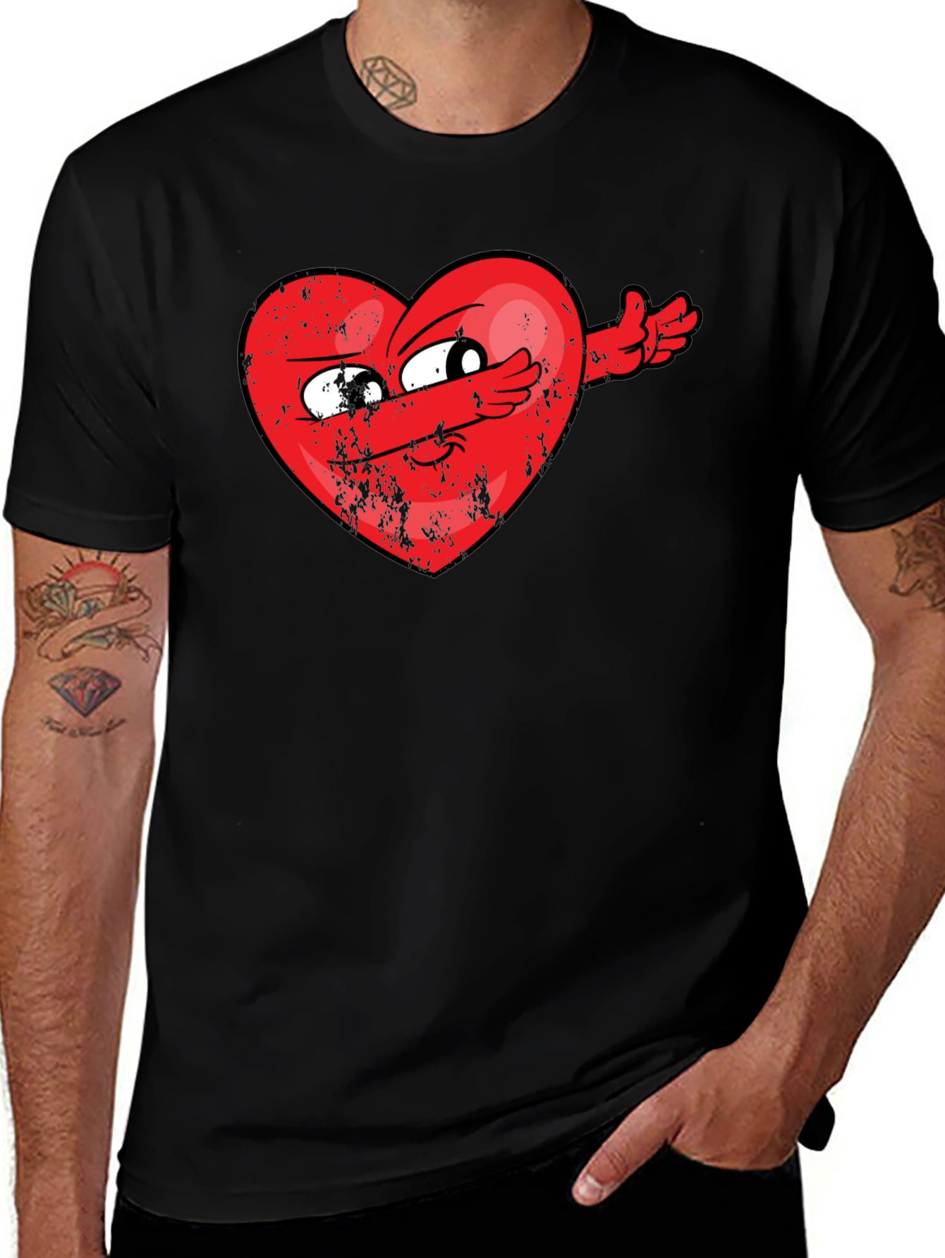 Variant 11 of Dabbing Heart Graphic Tee - Valentine's Day Humor