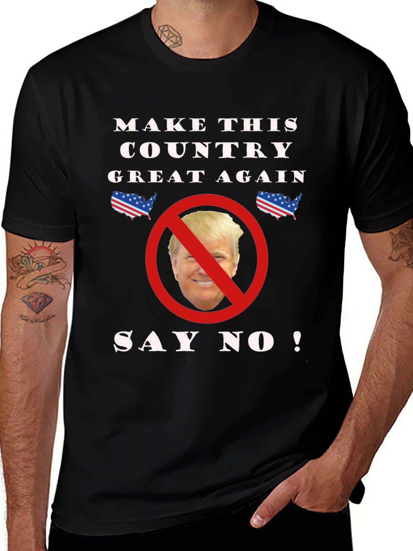 Variant 4 of Anti-Trump T-Shirt - Say No!