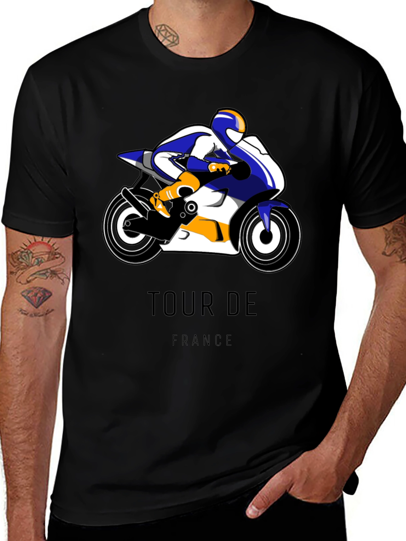 Variant 18 of Tour de France Motorcycle Graphic Tee - Black