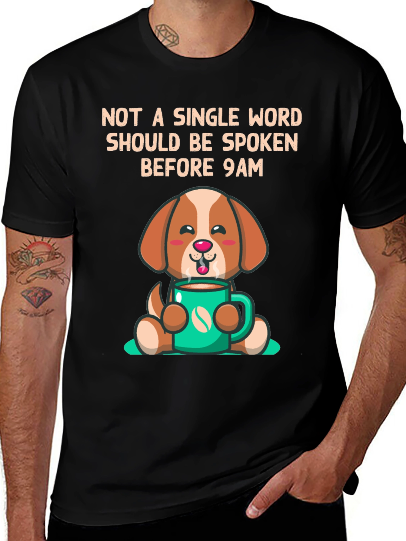 Variant 13 of Not a Single Word Before 9am T-Shirt