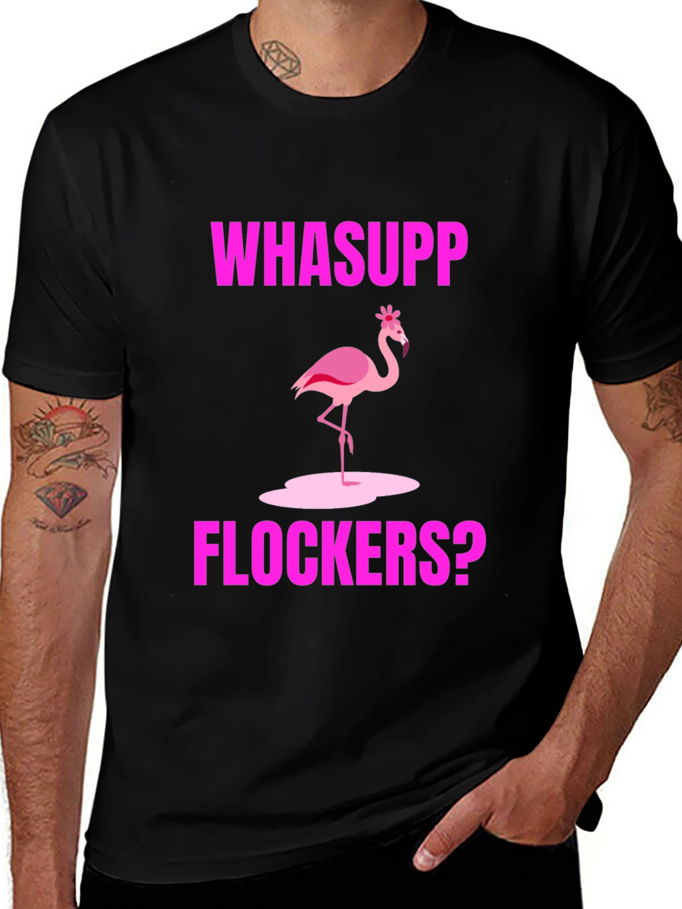 Variant 28 of Whasupp Flockers? Flamingo Graphic Tee
