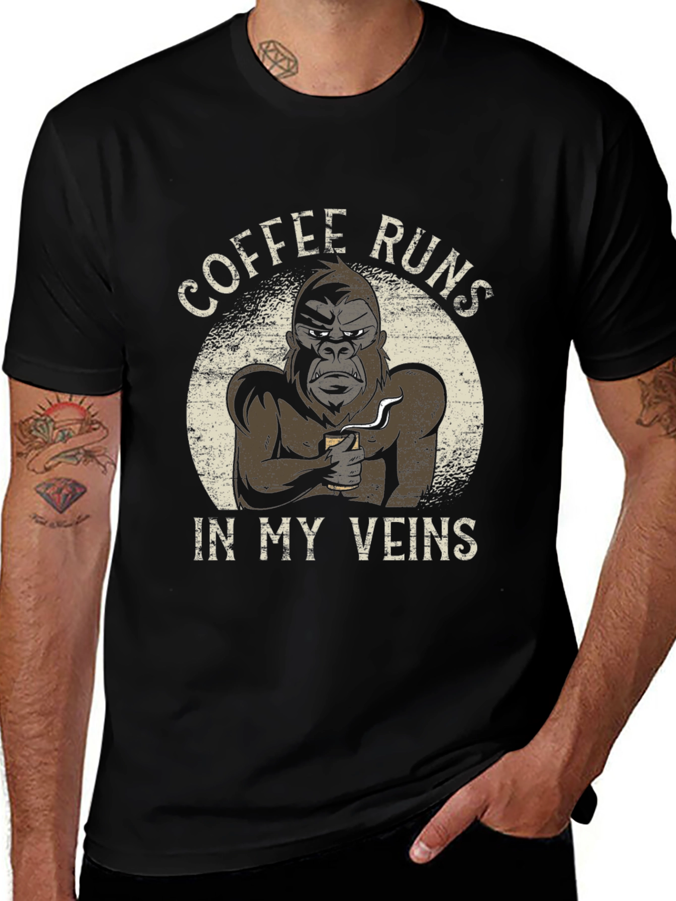 Variant 29 of Coffee Runs In My Veins Graphic T-Shirt