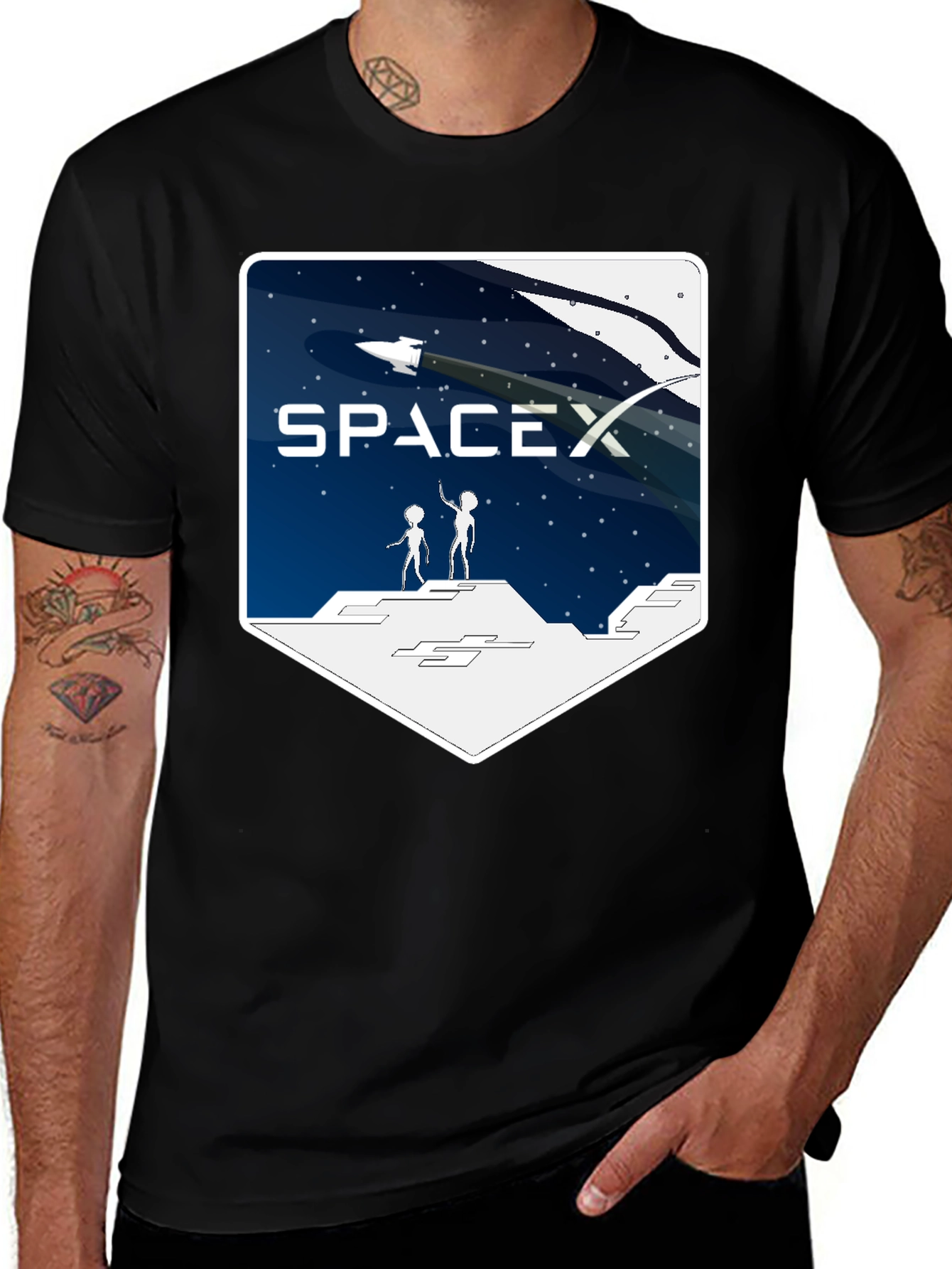 SpaceX Alien Encounter T-Shirt - Black