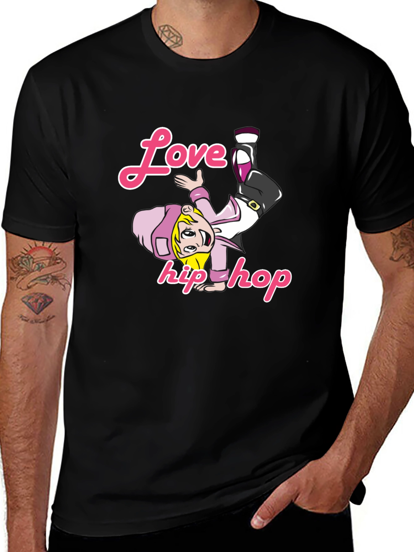 Variant 17 of Love Hip Hop Black T-Shirt