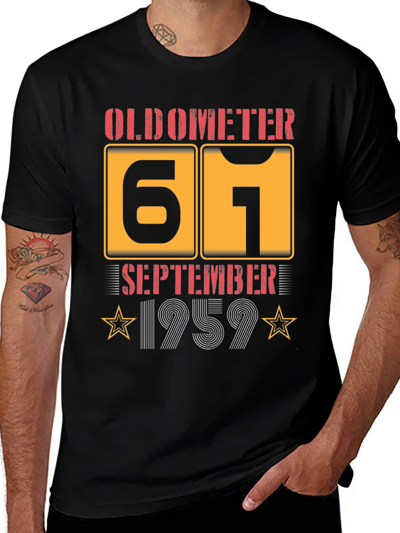 Variant 9 of 61st Birthday September 1959 Oldometer T-Shirt