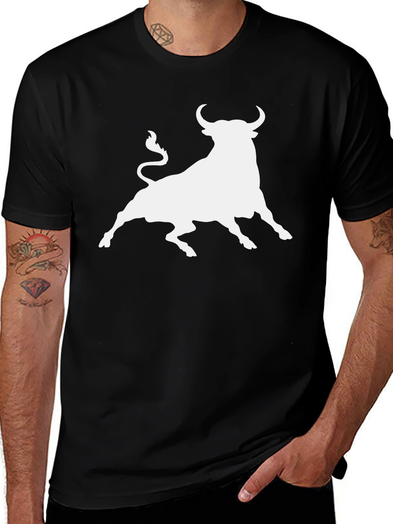 Variant 12 of Bull Silhouette Graphic Tee - Classic Black T-Shirt