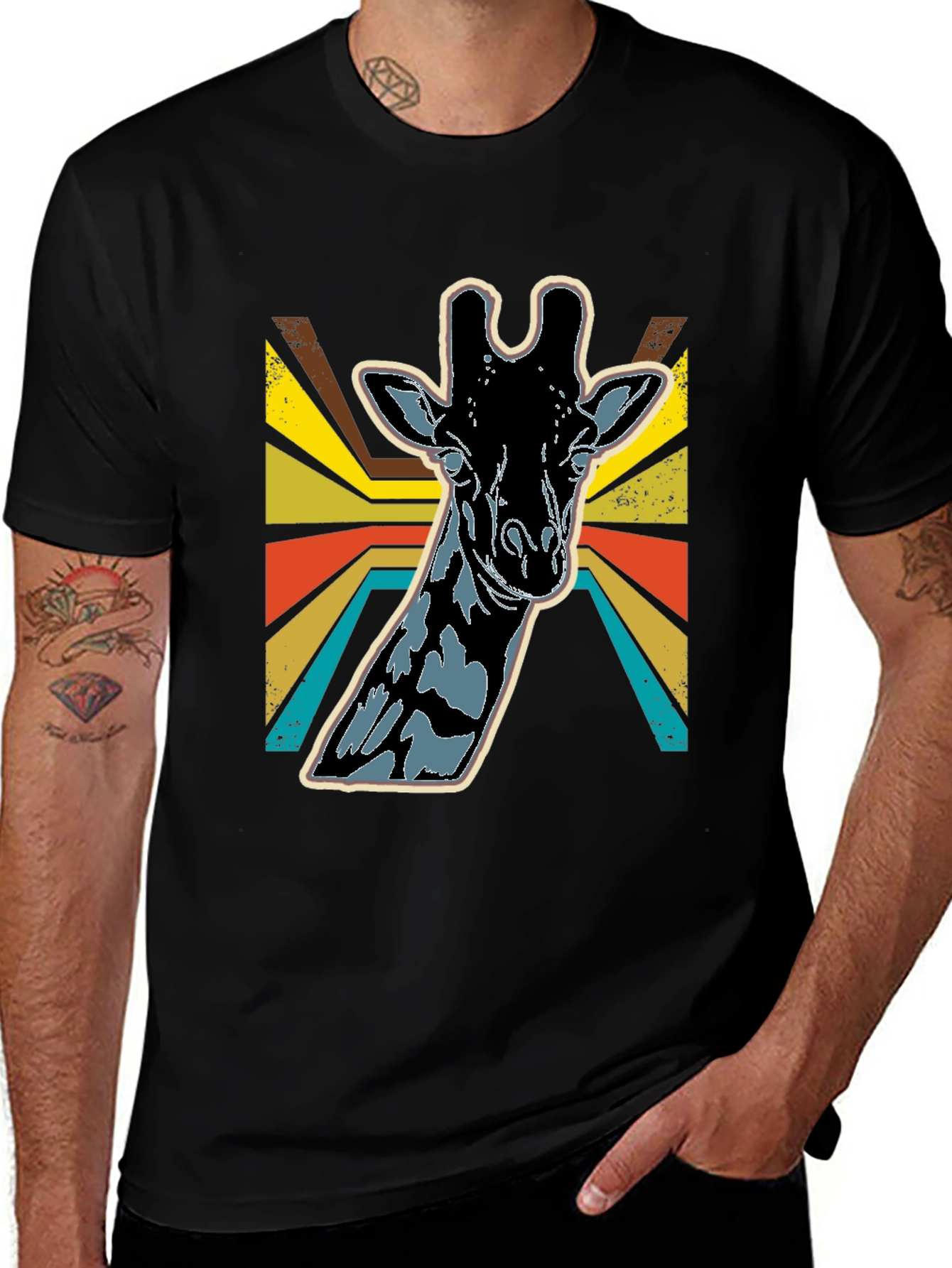 Variant 13 of Retro Giraffe Graphic Tee - Cool Animal T-Shirt