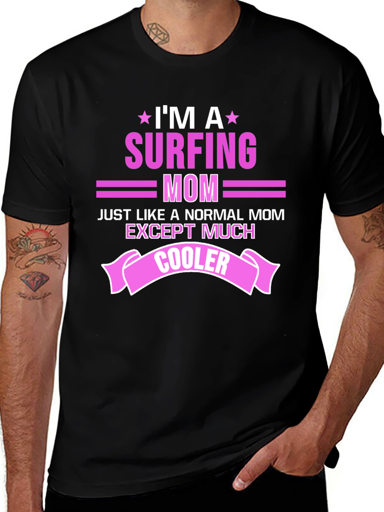 Variant 10 of Surfing Mom T-Shirt - Cool Mom Tee