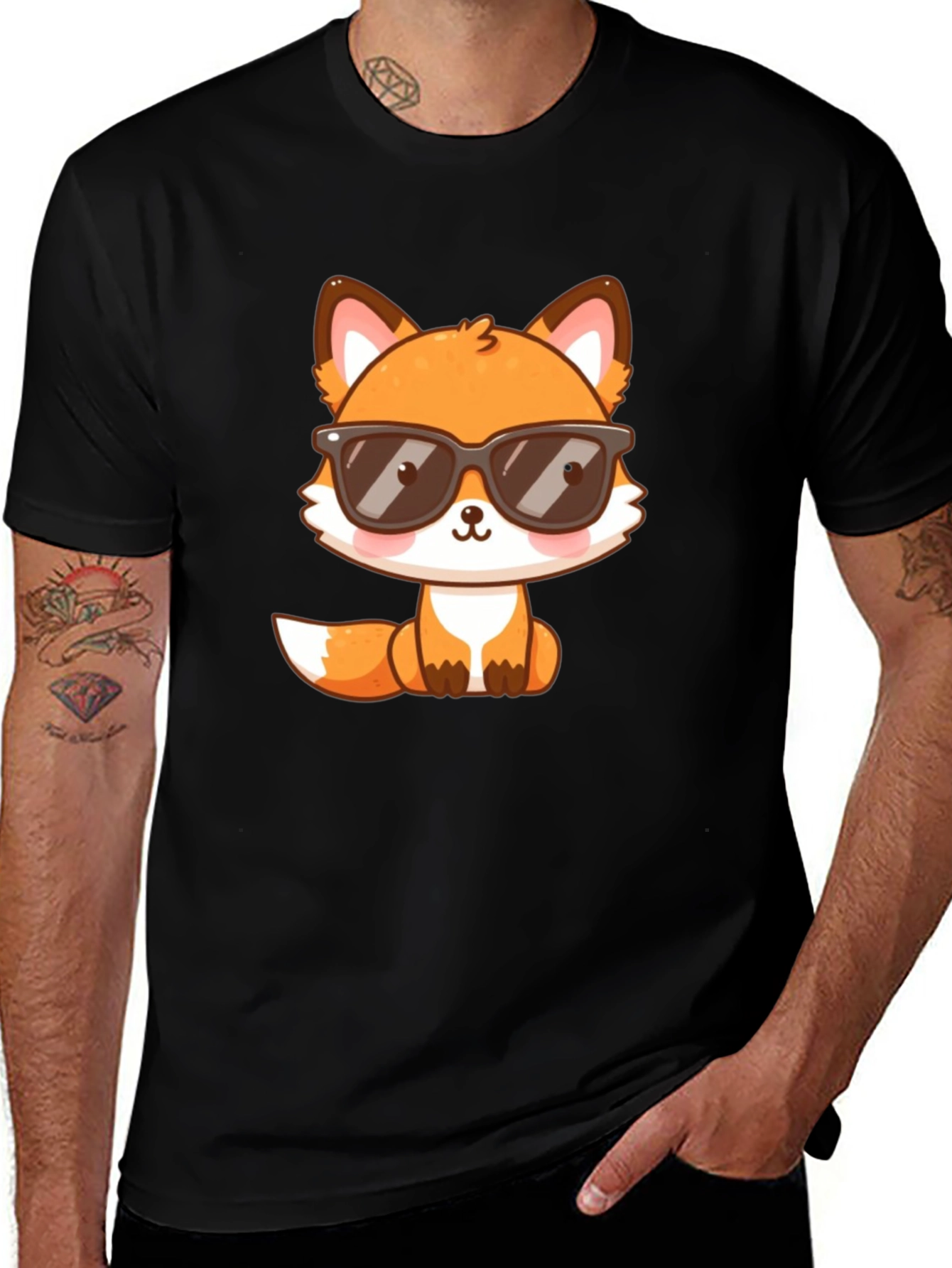 Variant 24 of Cool Fox Graphic T-Shirt - Black