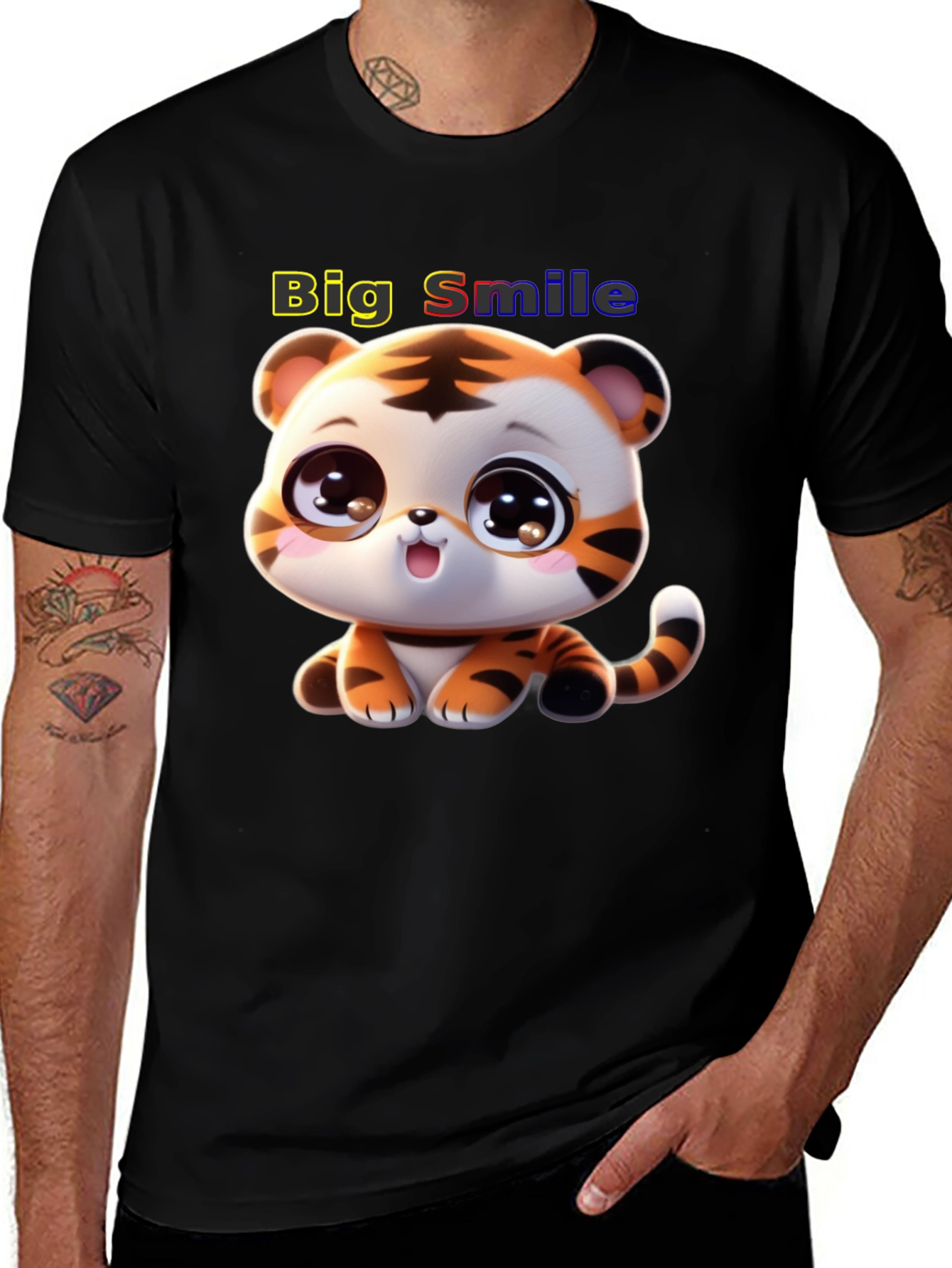 Variant 25 of Cute Tiger Cub T-Shirt - Big Smile Design