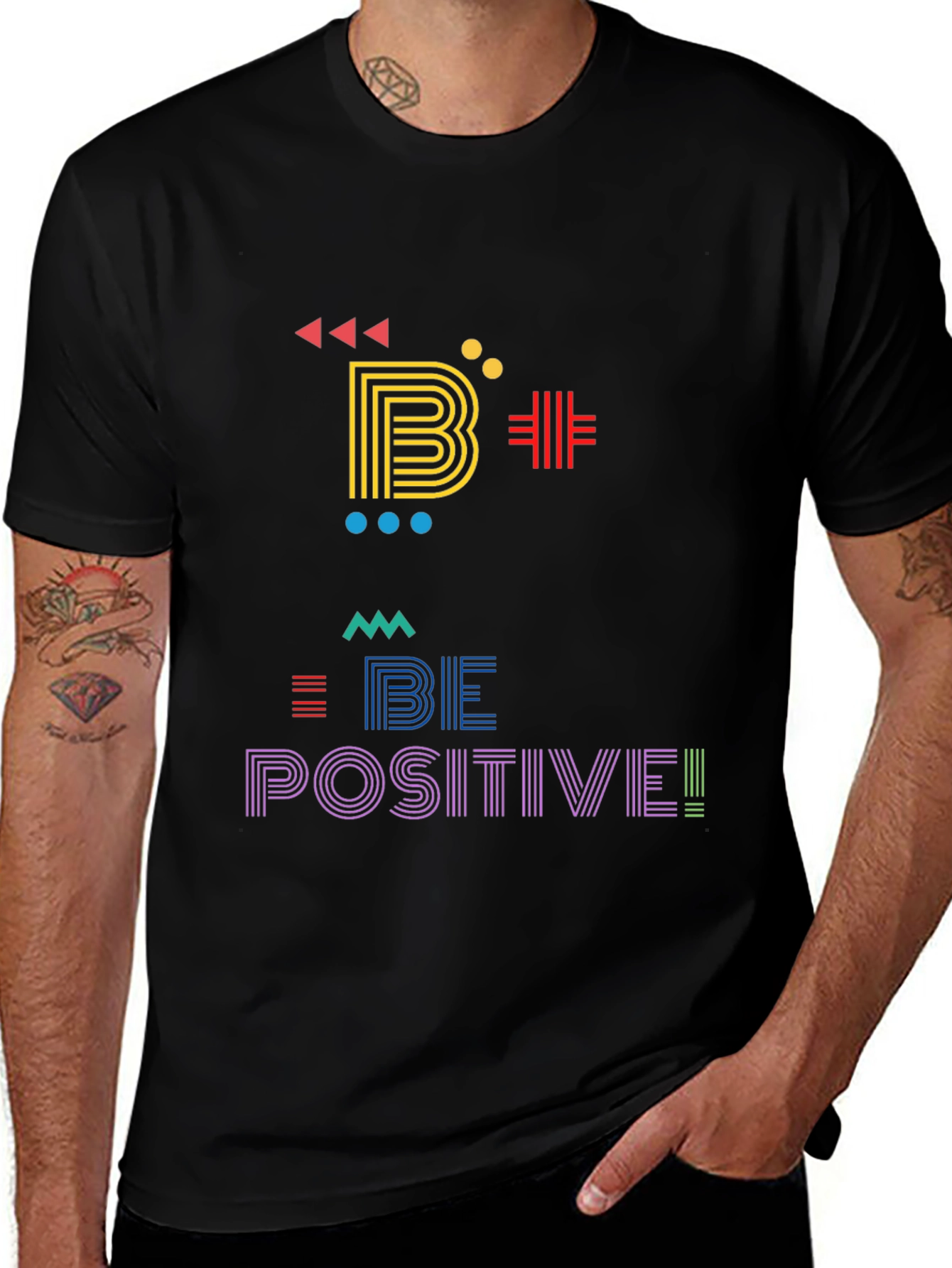 Variant 15 of Be Positive Graphic Tee - Retro Style