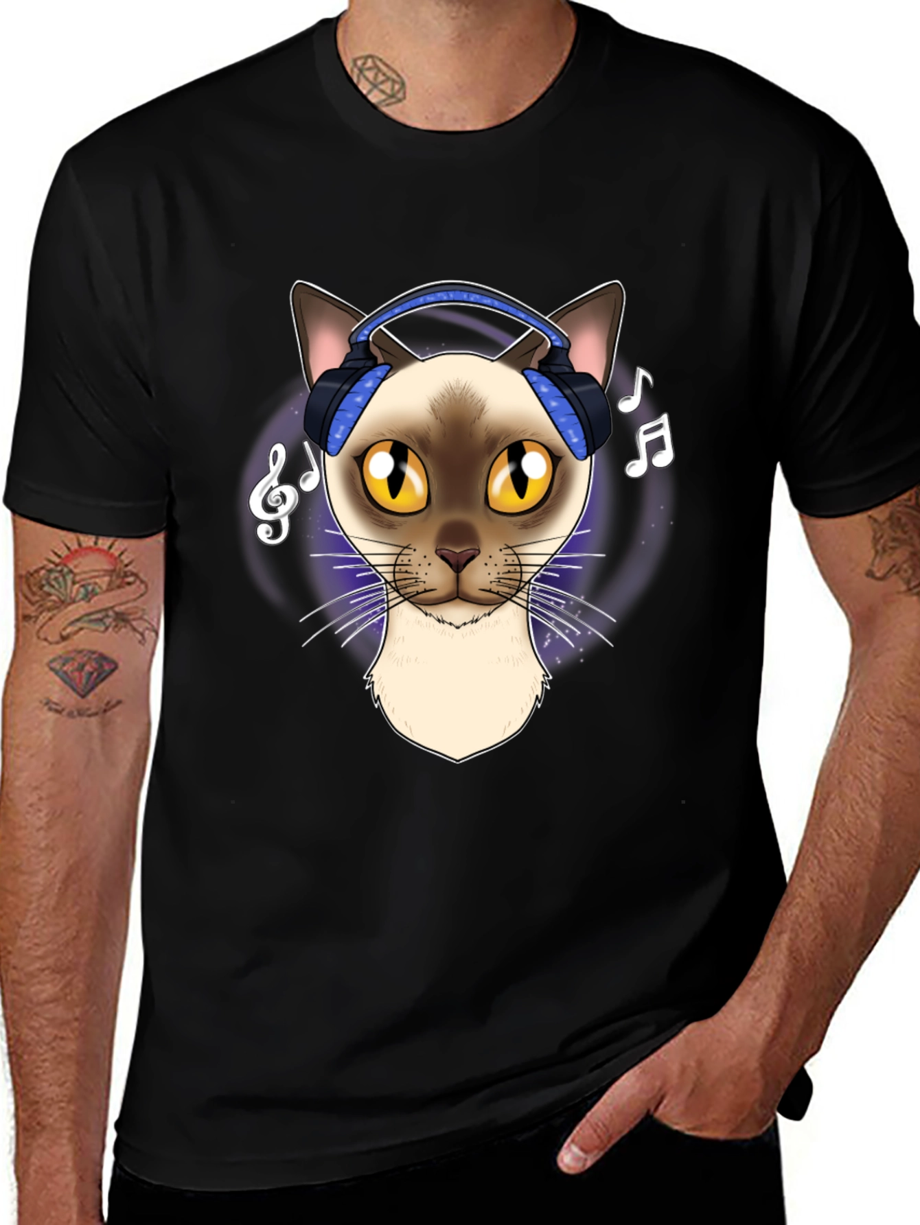 Cat DJ Graphic Tee - Cool Feline Music Lover T-Shirt