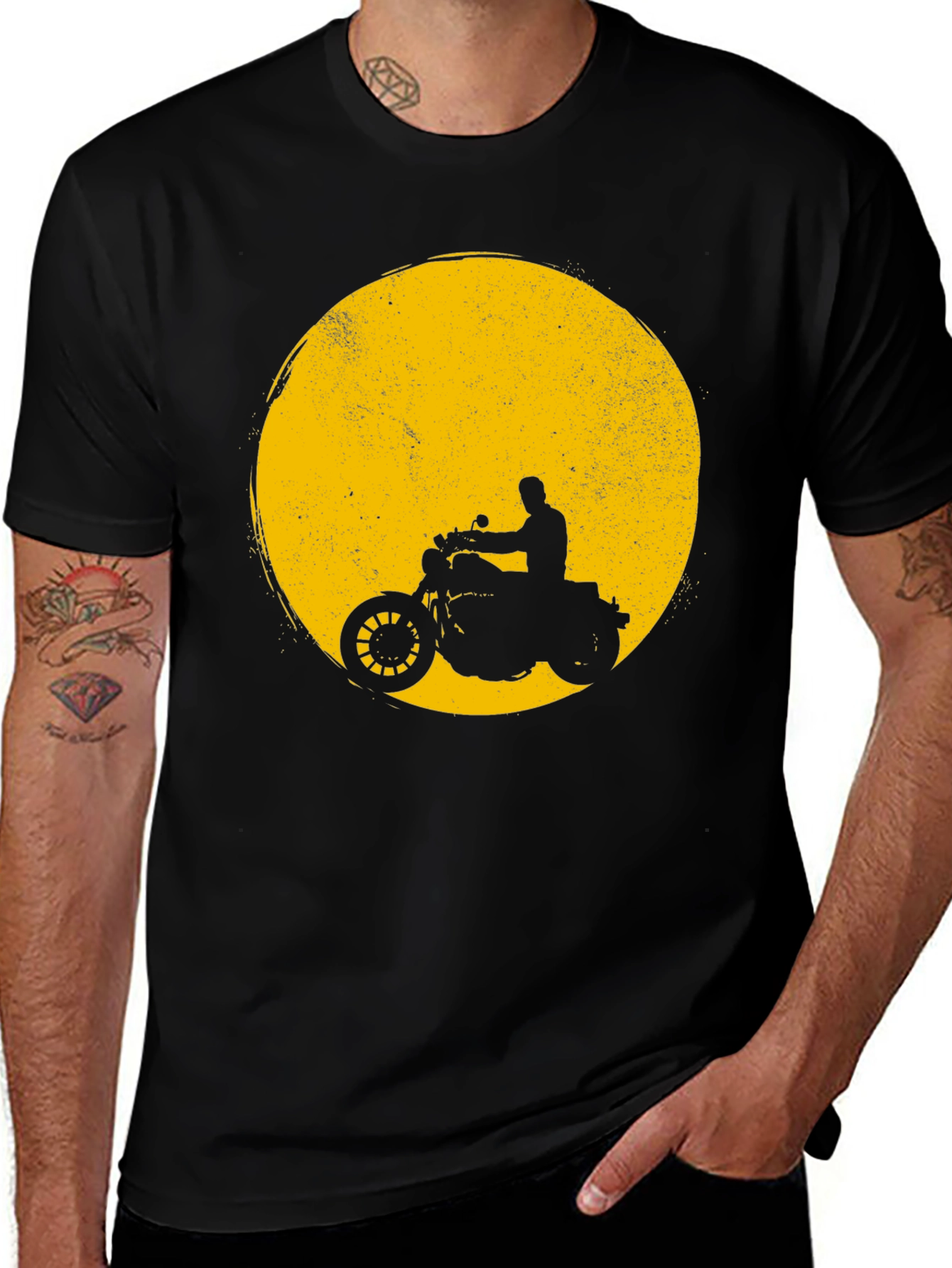 Variant 17 of Motorcycle Silhouette Graphic T-Shirt