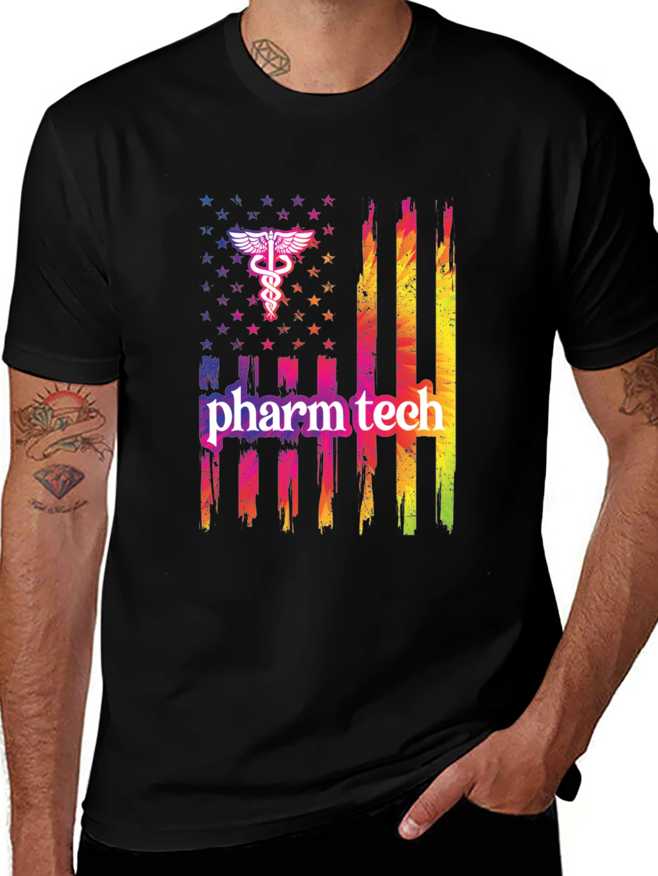 Variant 8 of Pharm Tech American Flag T-Shirt