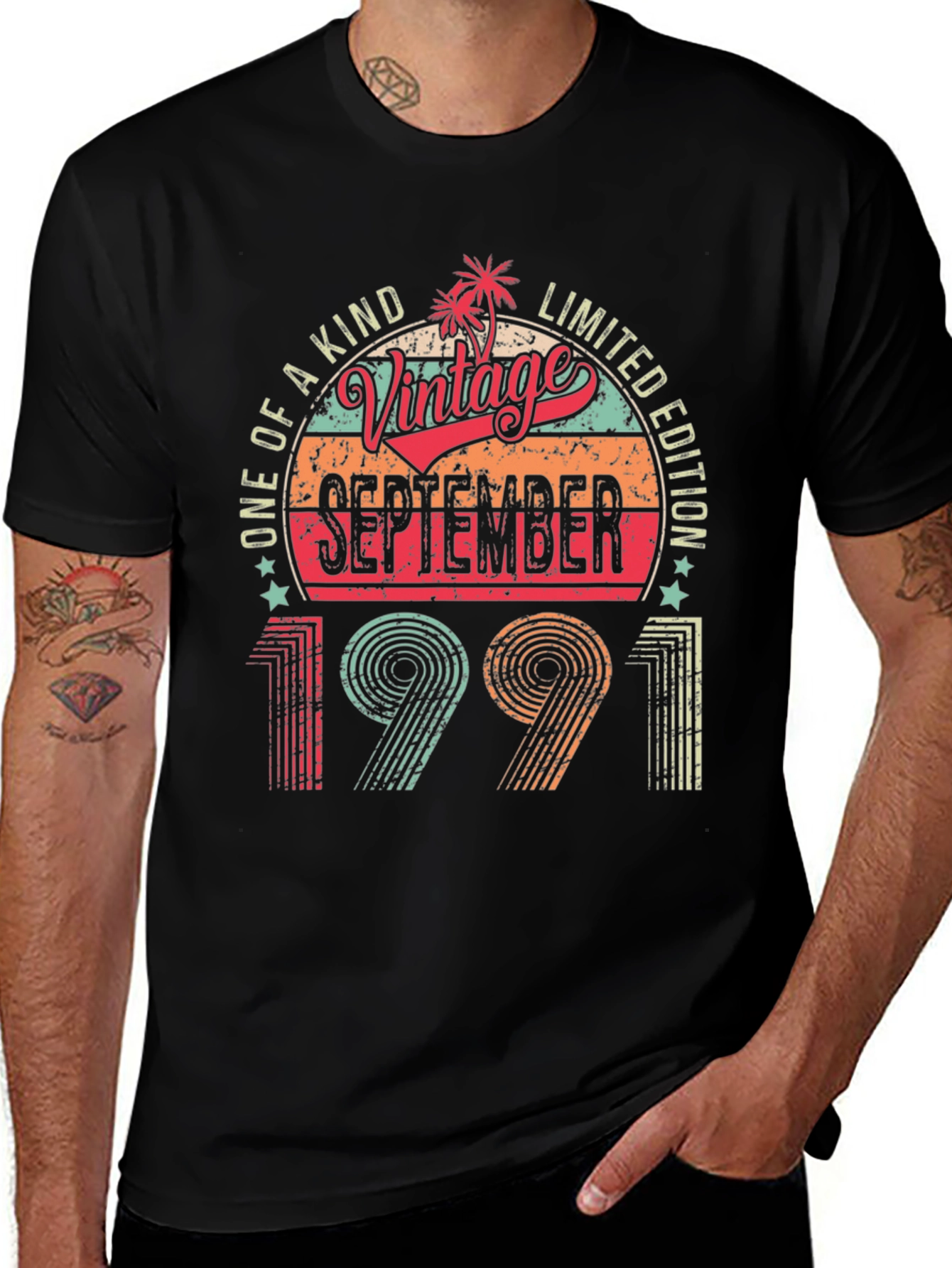 Variant 26 of Vintage September 1991 Birthday T-Shirt