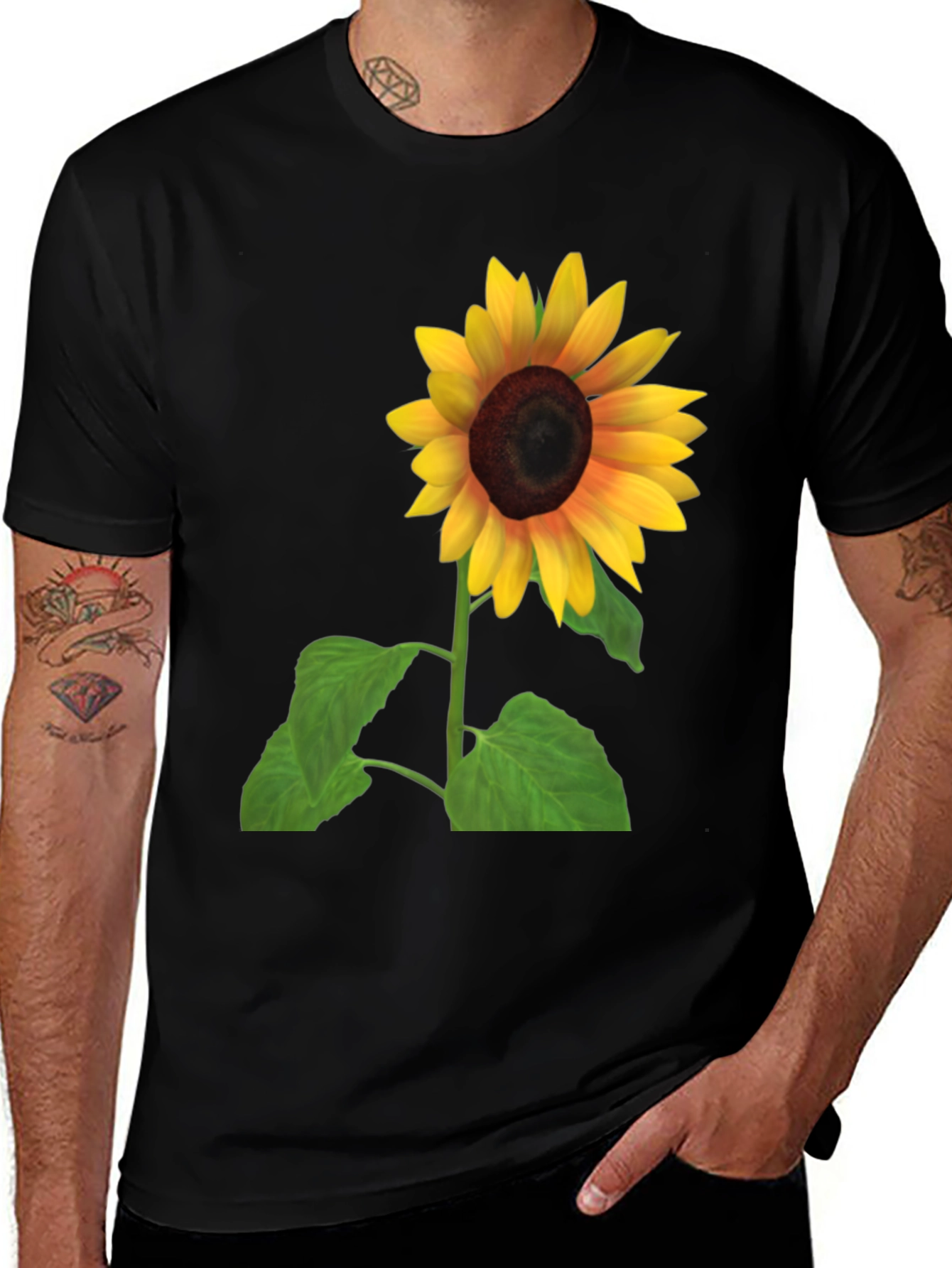 Variant 28 of Sunflower Graphic Print Black T-Shirt