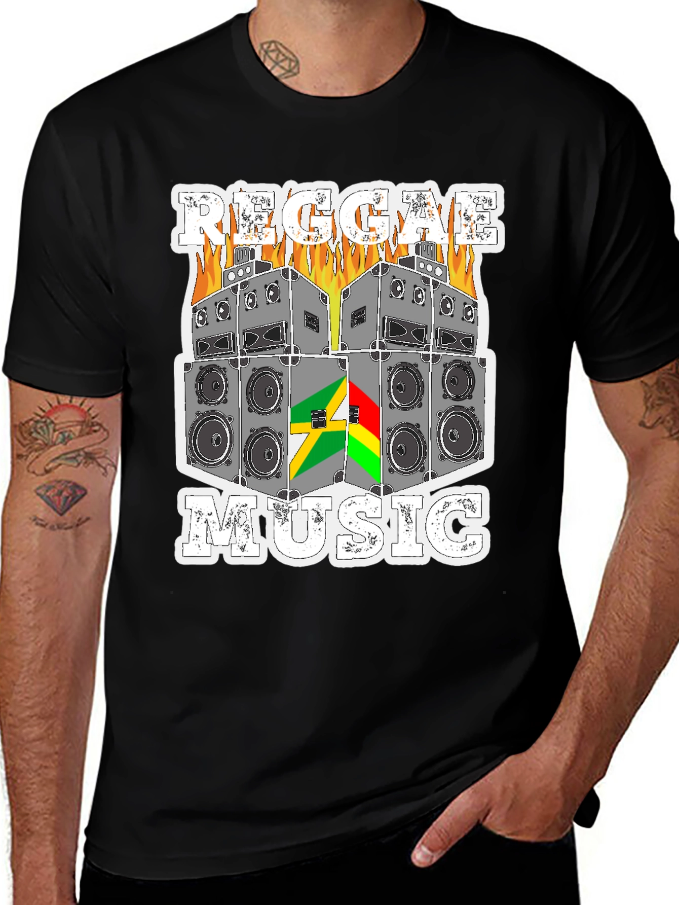 Variant 27 of Reggae Music Speaker T-Shirt