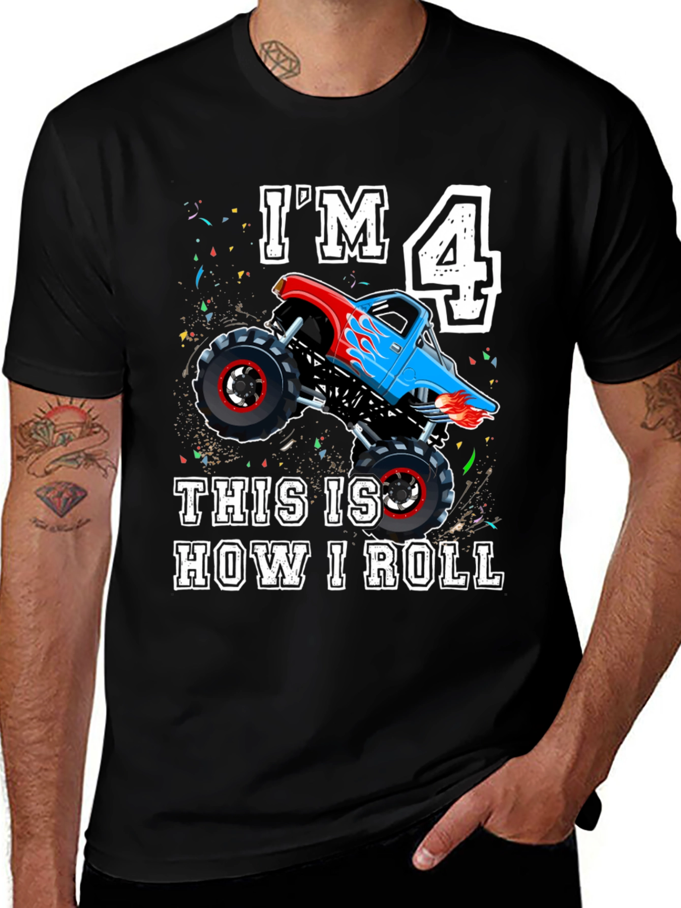 Variant 5 of I'm 4 Monster Truck Birthday Shirt