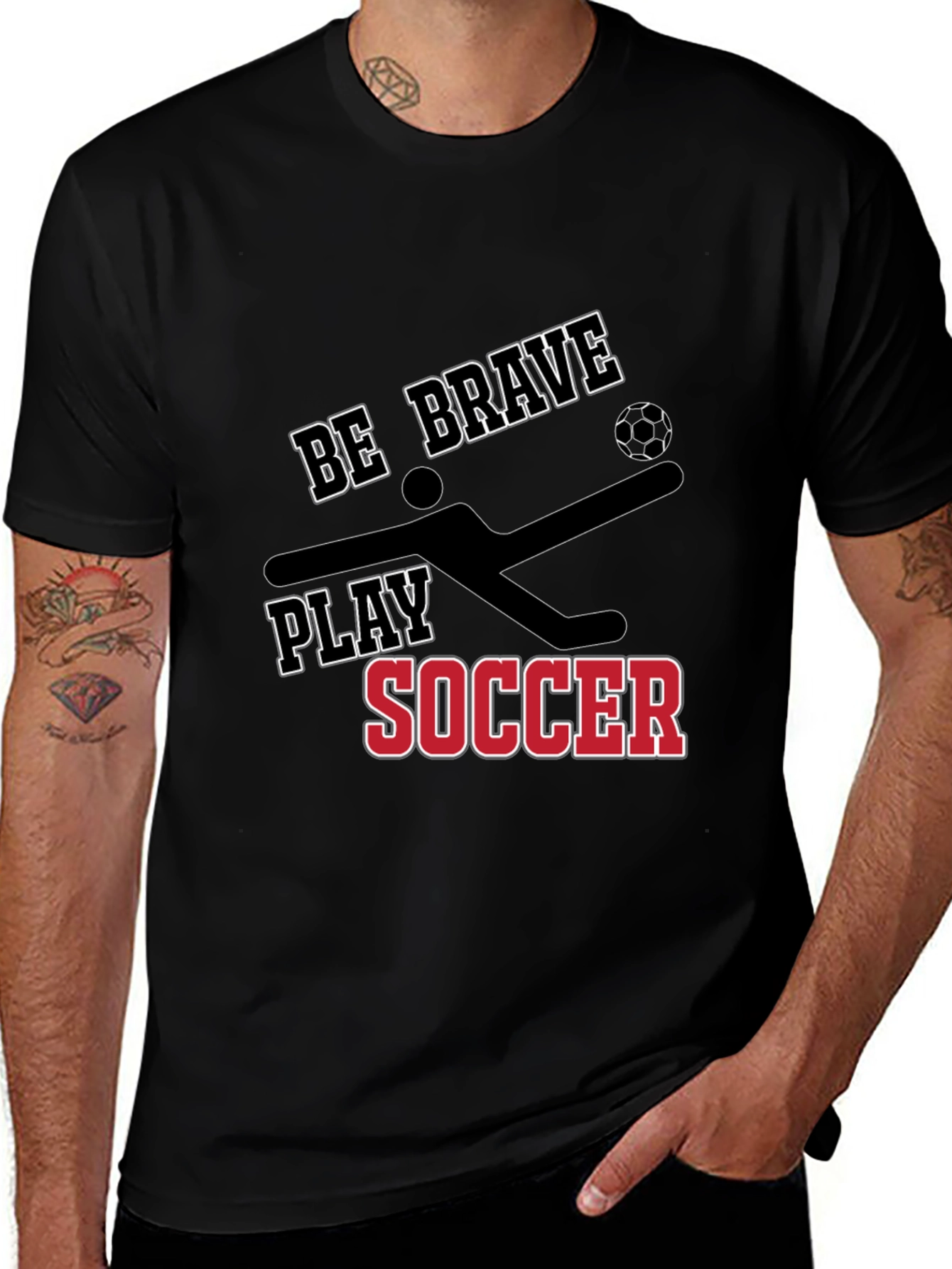 Variant 18 of Be Brave Play Soccer Graphic T-Shirt