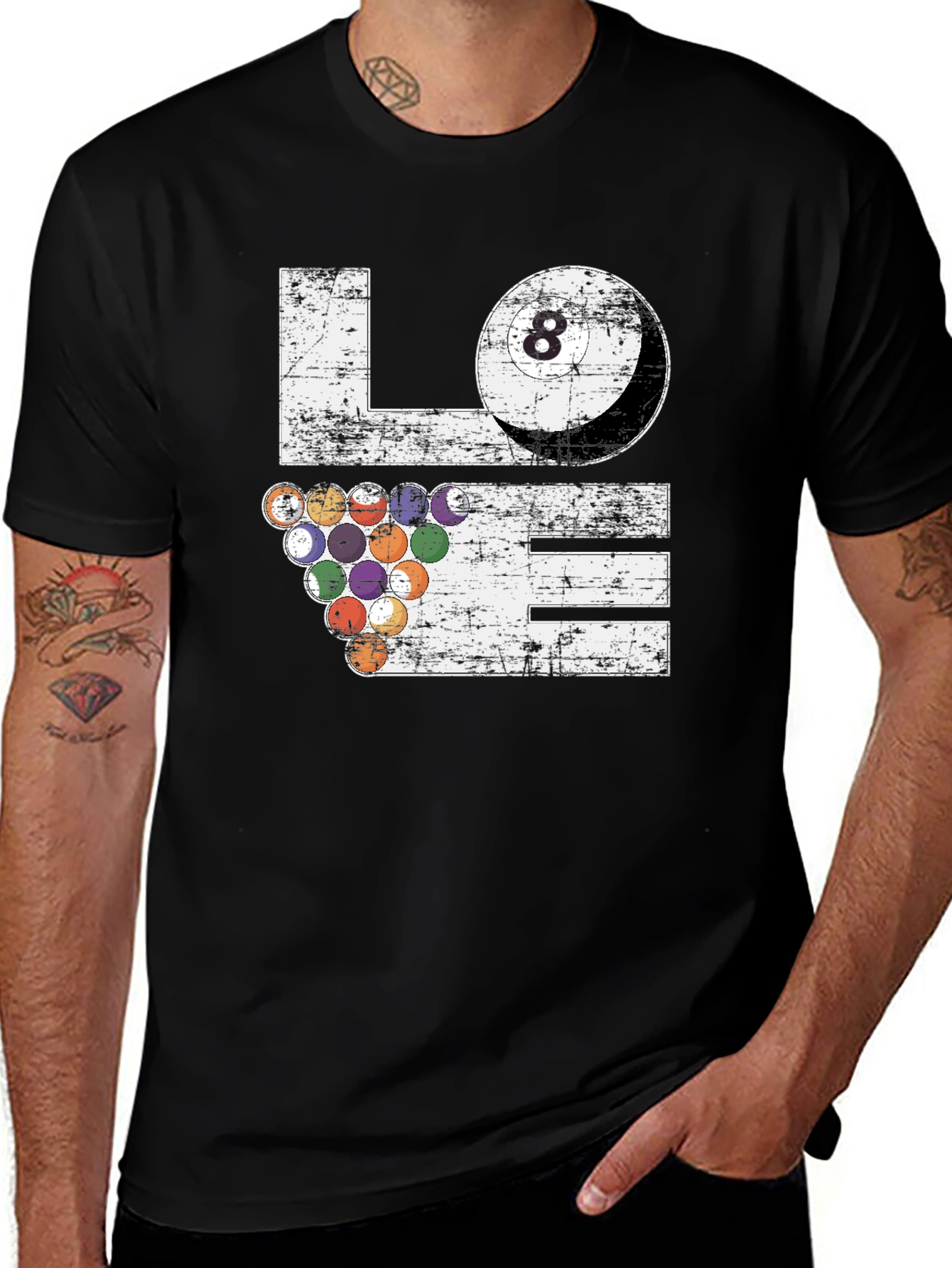 Variant 9 of Love Pool T-Shirt - Billiards Eight Ball Design Tee