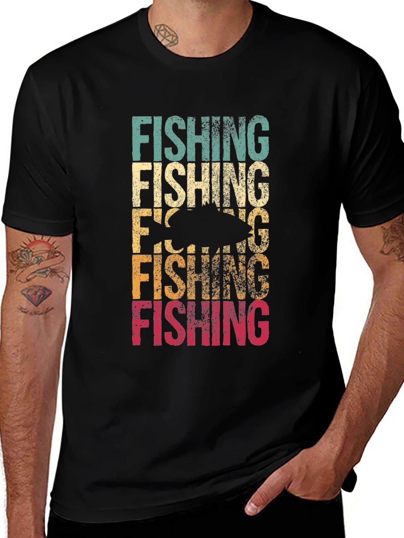 Variant 23 of Vintage Fishing Graphic Tee - Retro Style