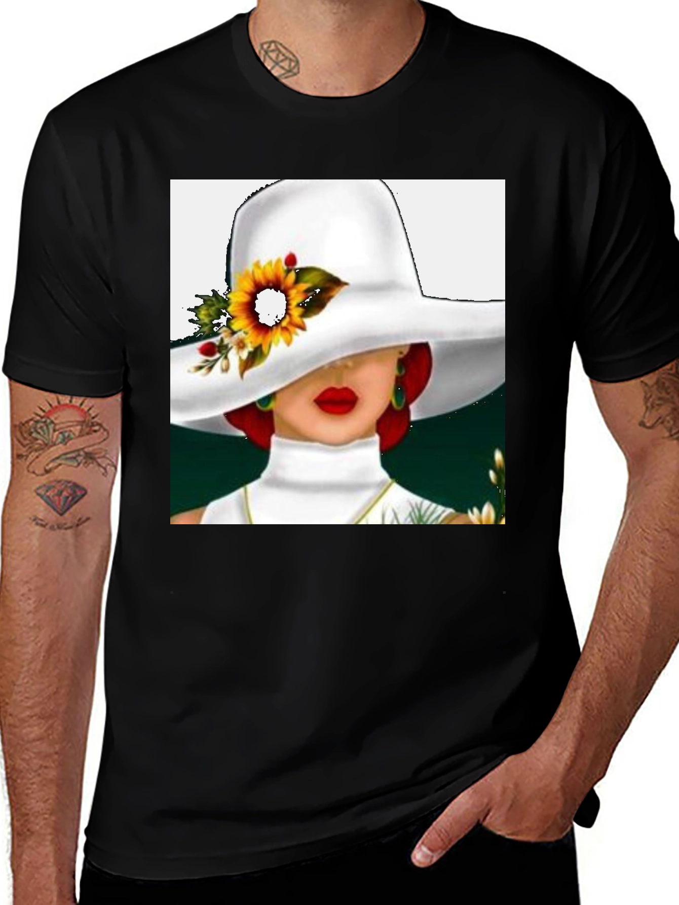 Variant 25 of Elegant Woman in Hat Graphic T-Shirt