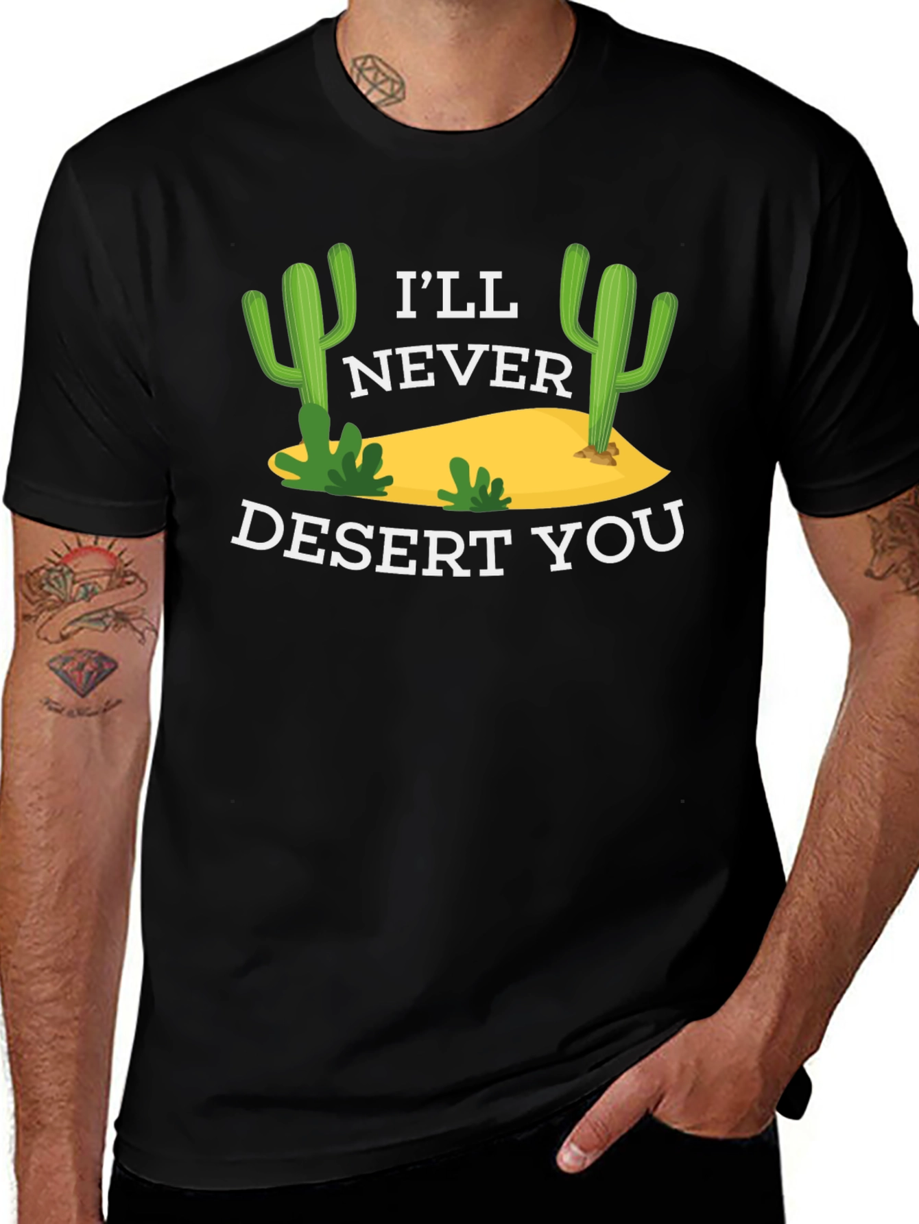 Variant 28 of I'll Never Desert You Graphic Tee - Black