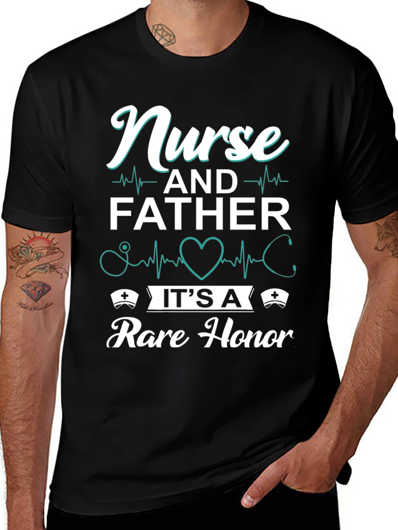 Variant 5 of Nurse and Father T-Shirt - A Rare Honor Tee