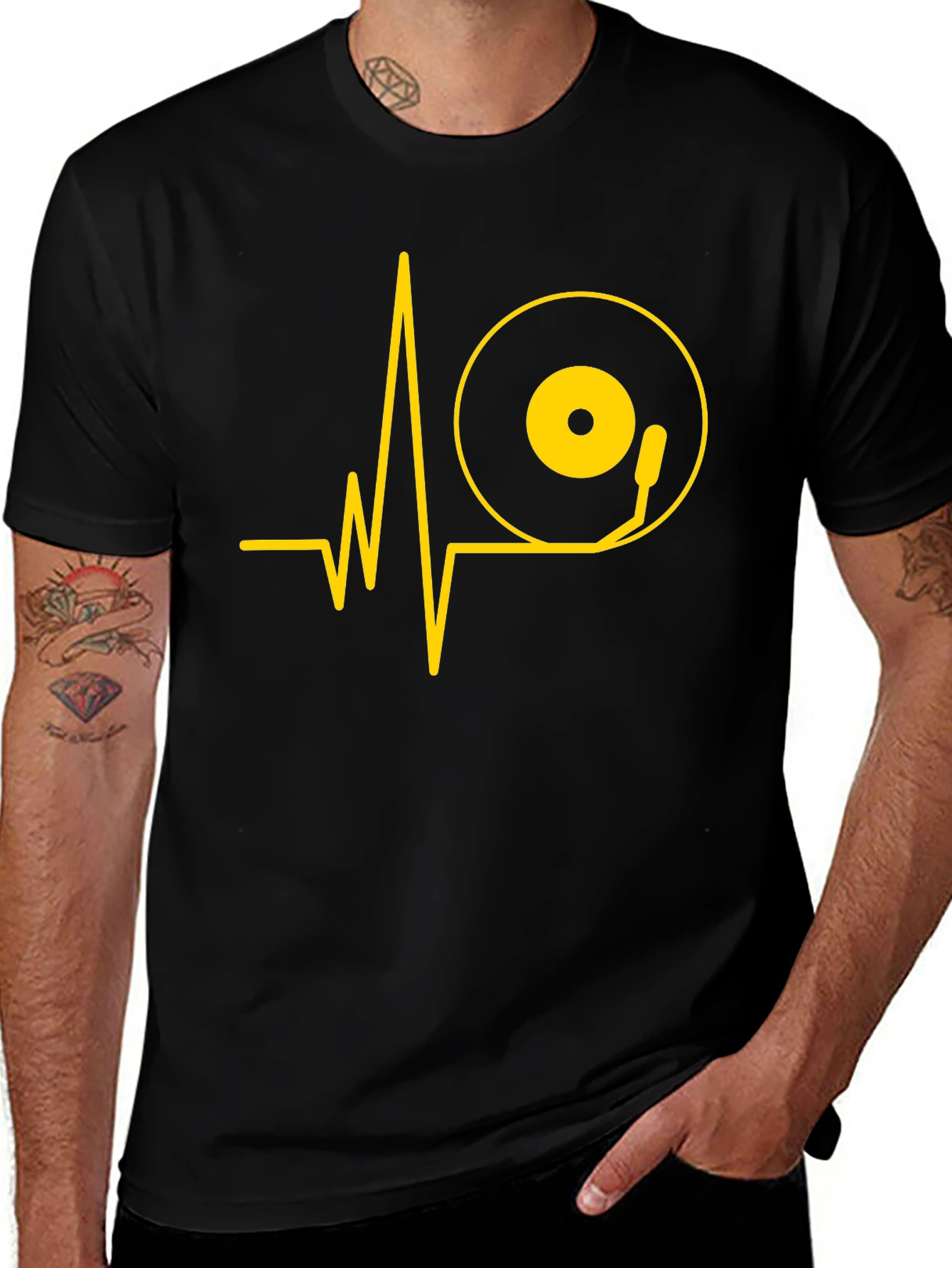 Variant 14 of Music Lover Tee - Vinyl Heartbeat Shirt