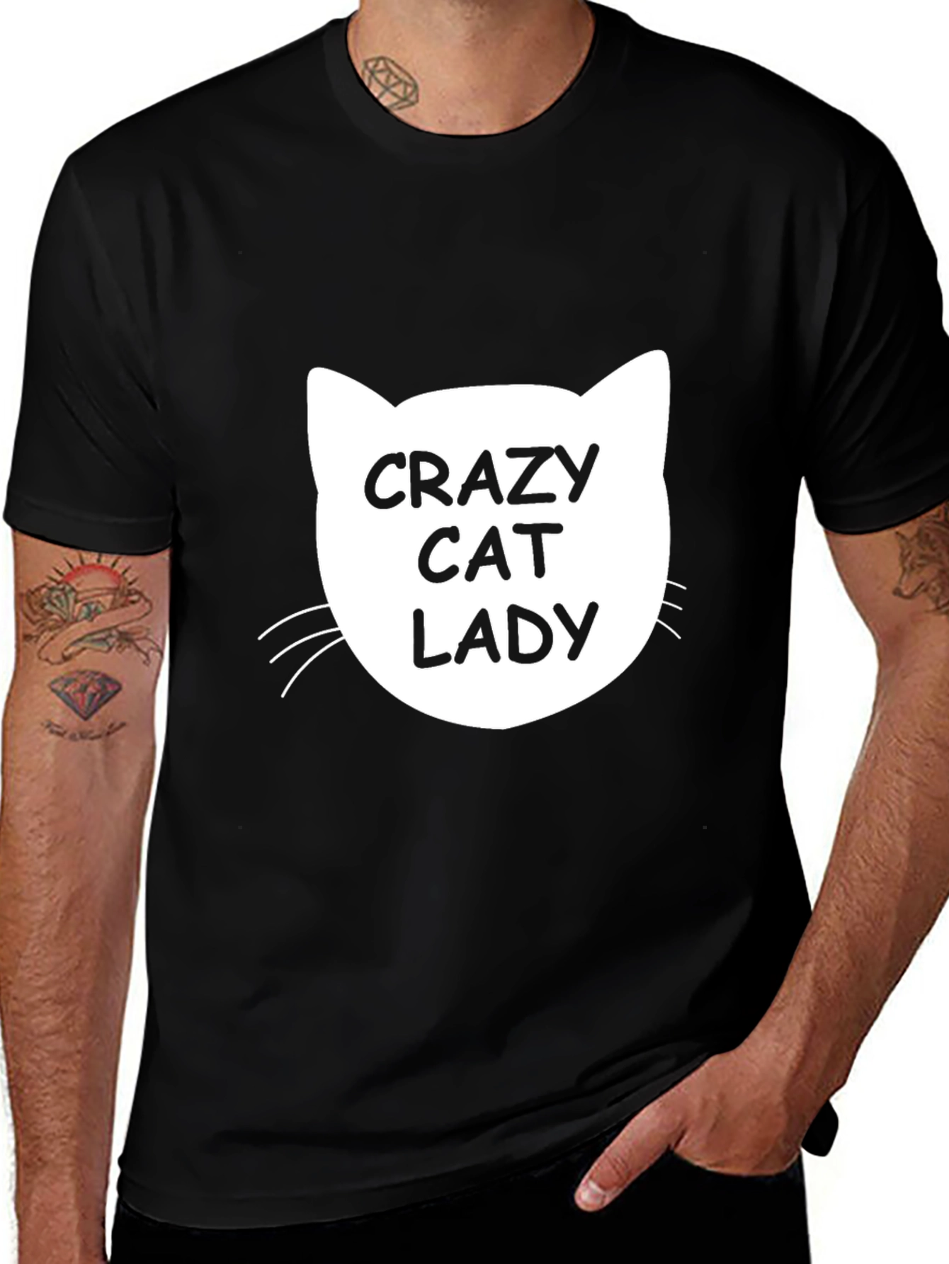 Variant 18 of Crazy Cat Lady Graphic Tee - Black Unisex T-Shirt