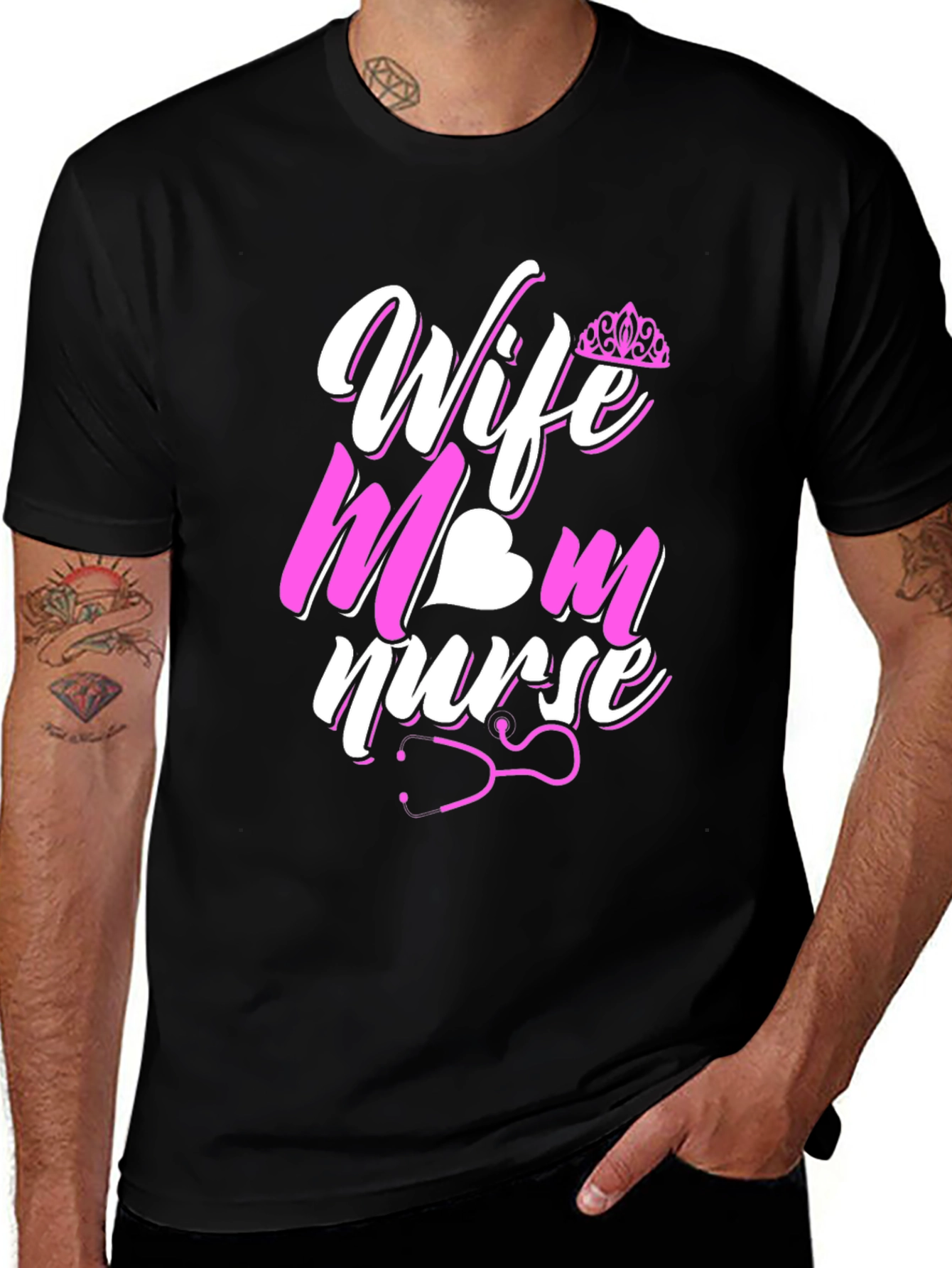 Wife Mom Nurse Graphic T-Shirt