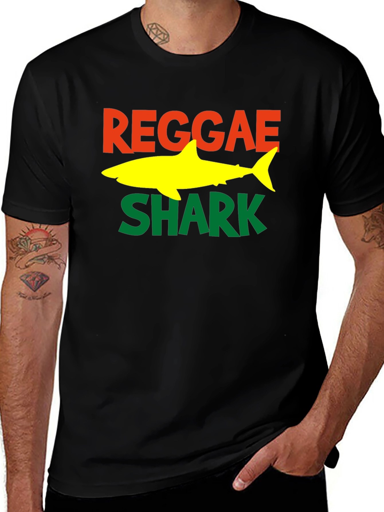 Reggae Shark T-Shirt - Rastafarian Style