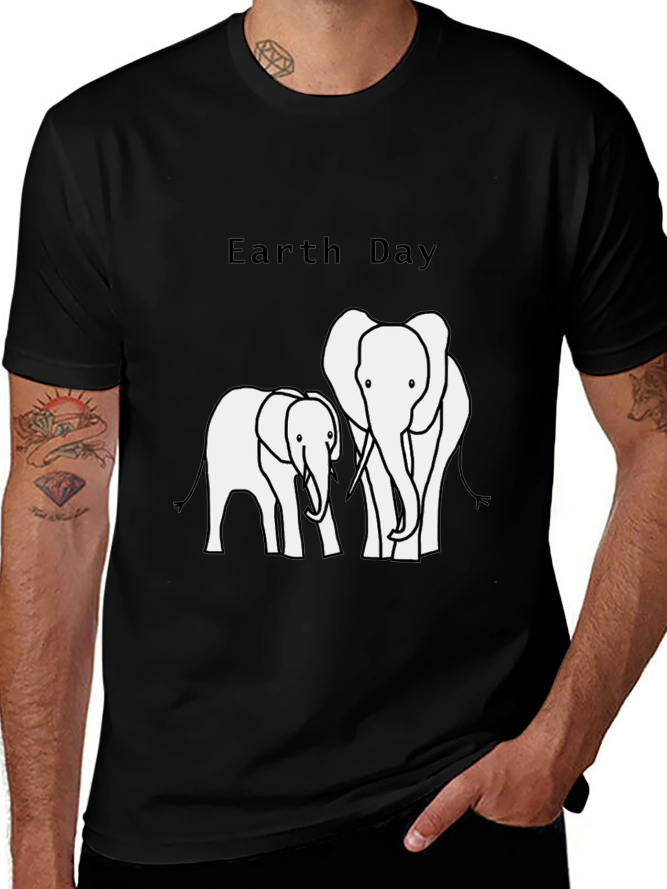 Variant 17 of Earth Day Elephant Graphic T-Shirt