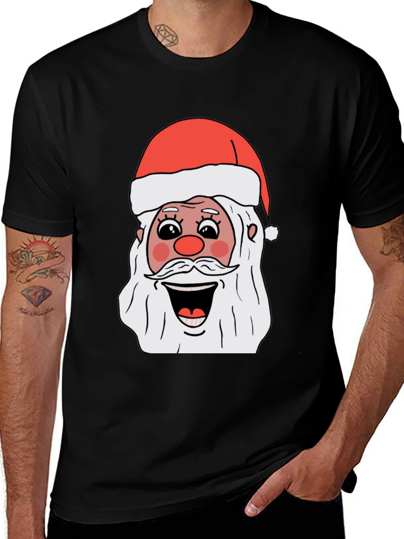 Santa Claus Graphic T-Shirt - Holiday Festive Tee