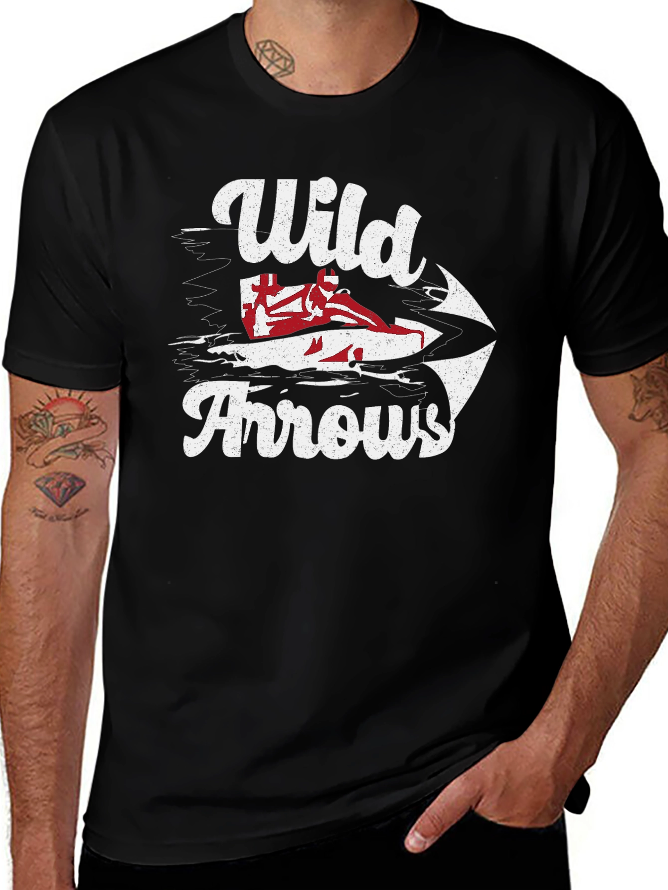 Variant 2 of Wild Arrows Graphic Tee - Black Casual T-Shirt