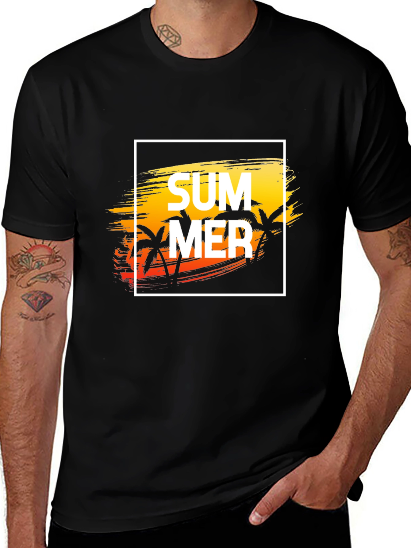 Variant 5 of Summer Vibes Graphic Tee - Black T-Shirt