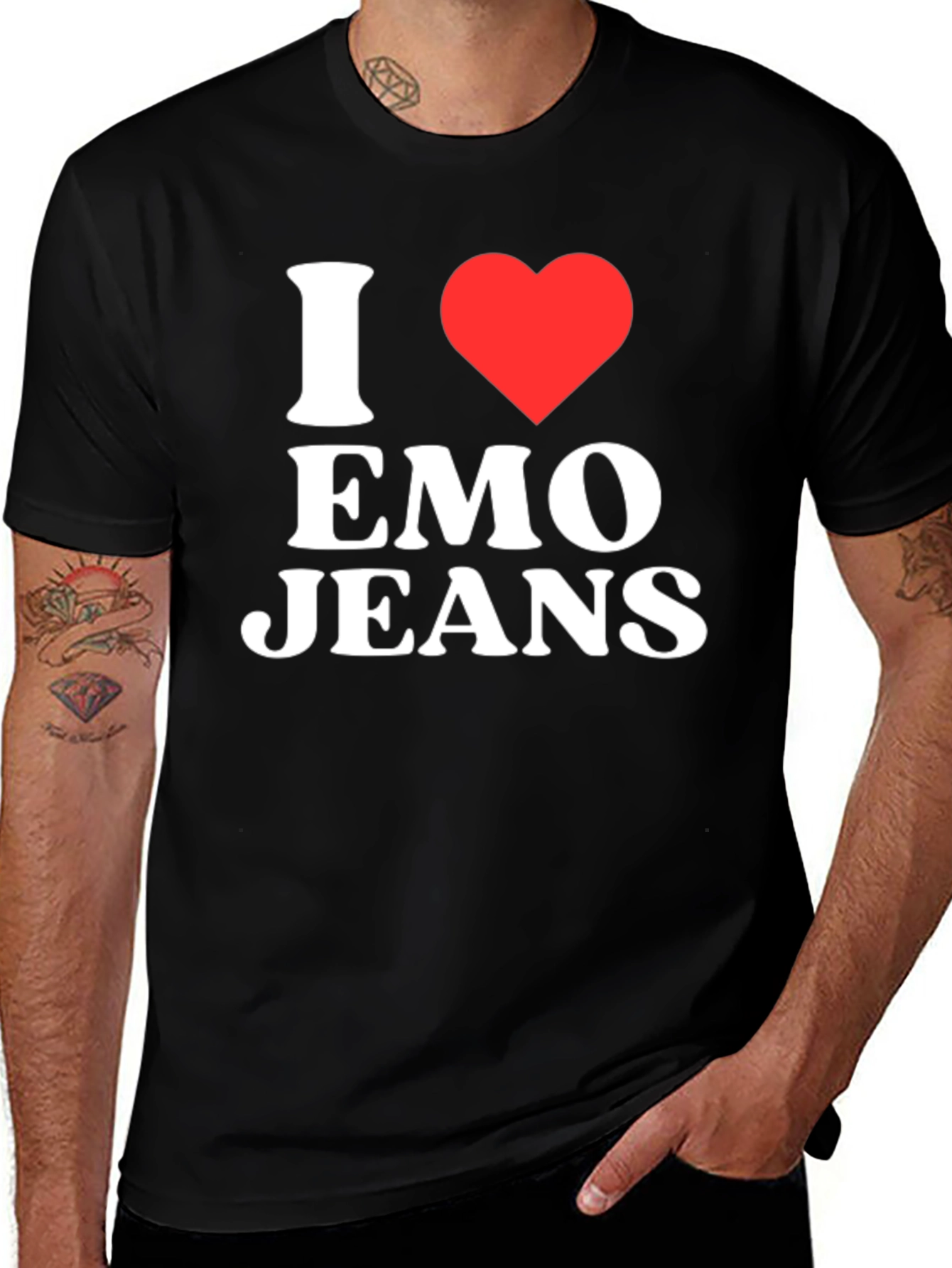 I Heart Emo Jeans Black T-Shirt