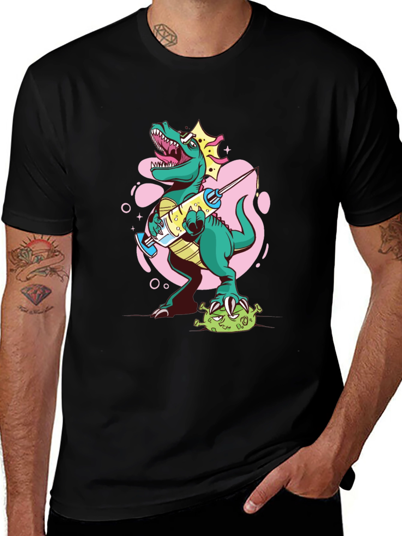 Variant 30 of Dino Vaccine T-Shirt - Cure the Virus!