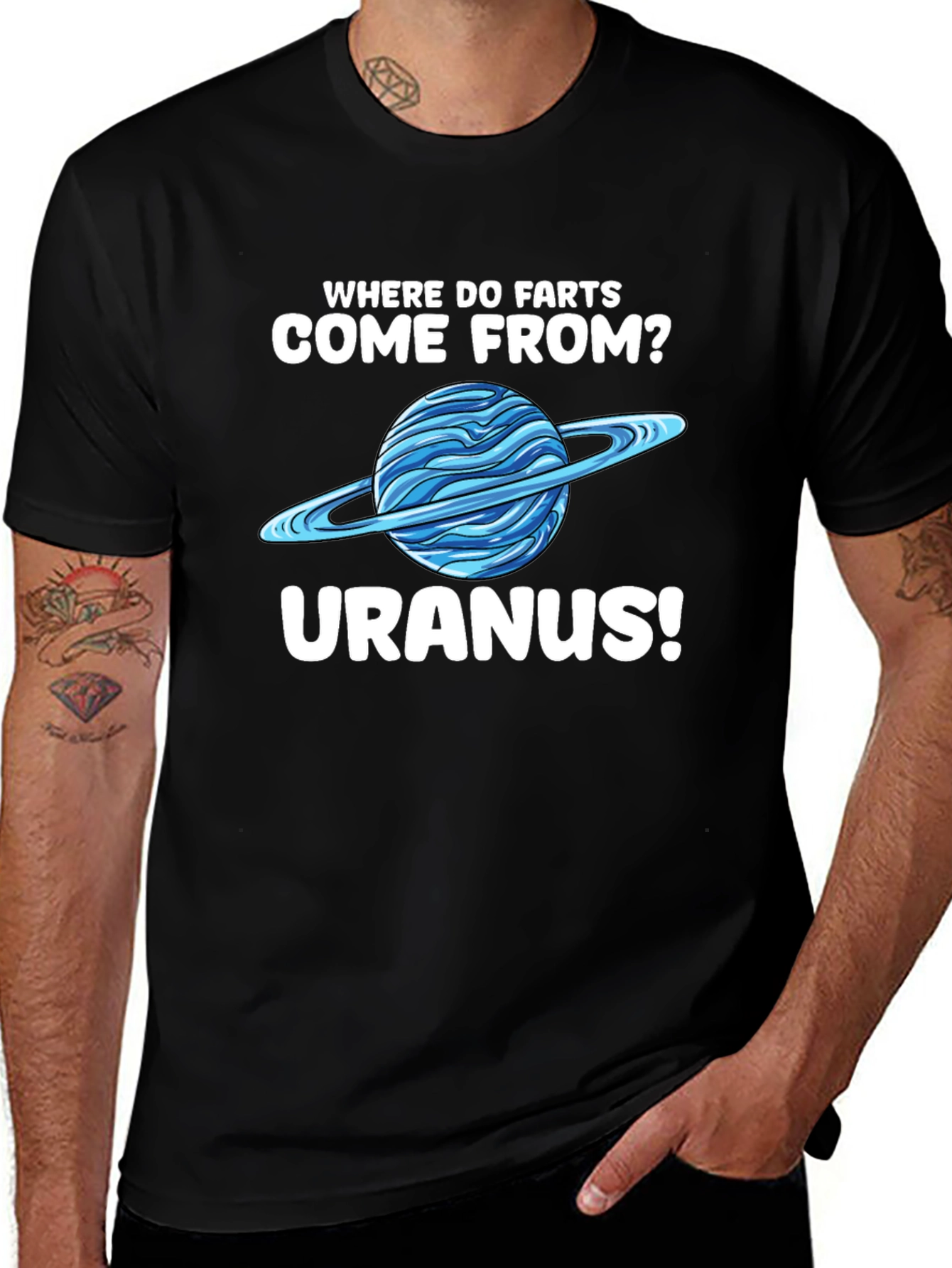 Variant 24 of Uranus Humor Graphic T-Shirt Funny Space Joke Tee