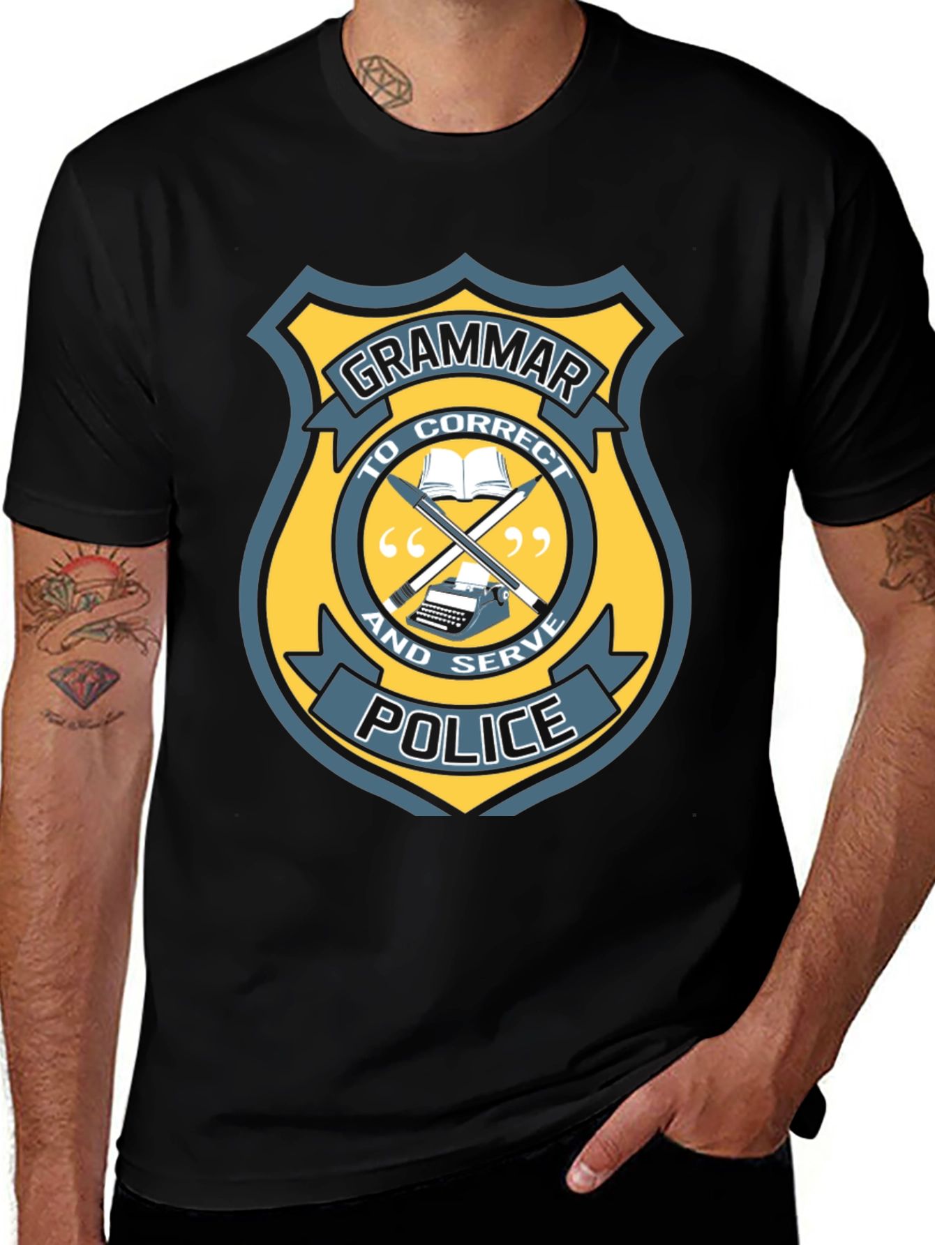 Grammar Police T-Shirt: Correct & Serve Tee