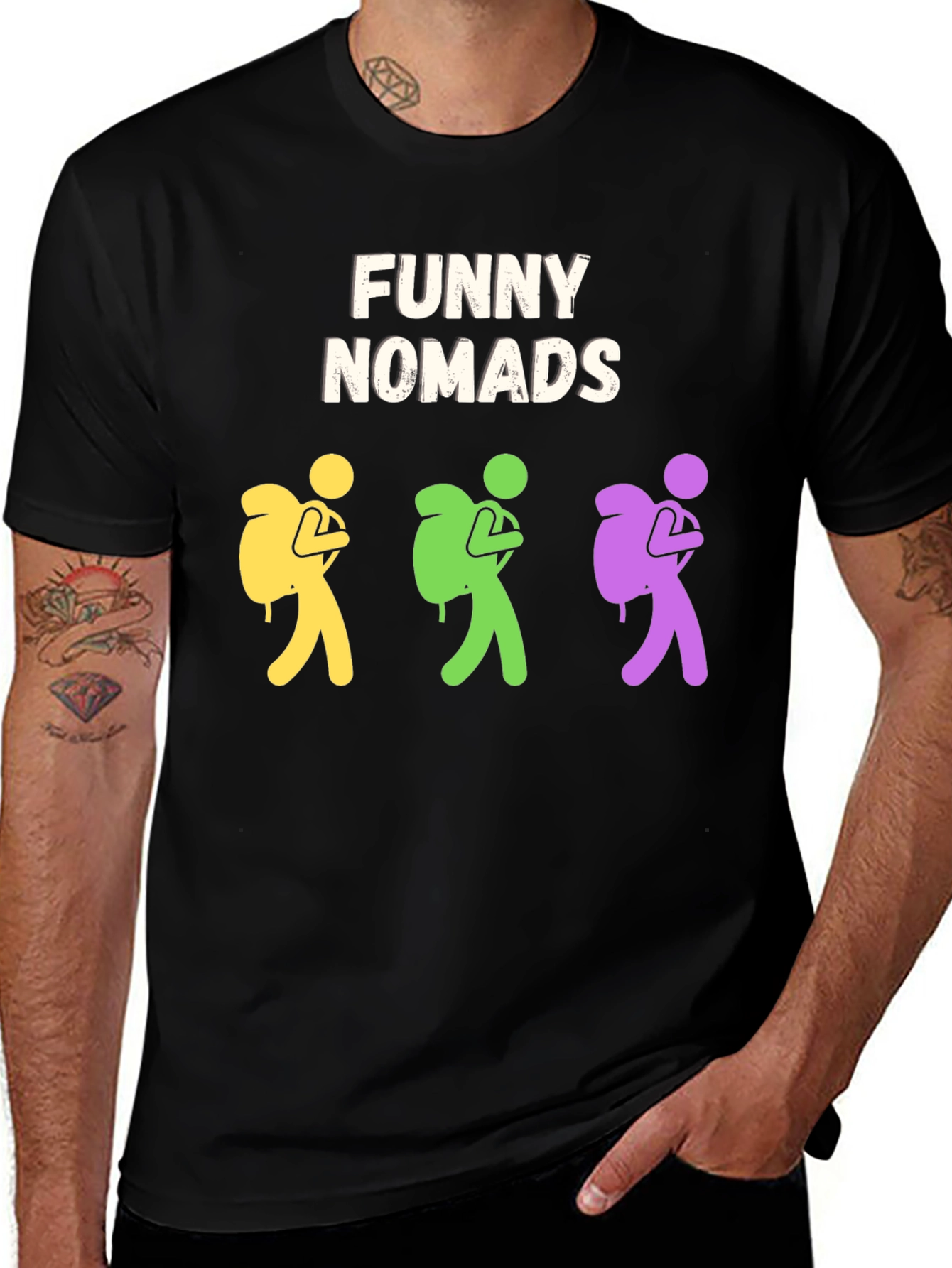 Funny Nomads T-Shirt: Quirky Adventure Tee for Men