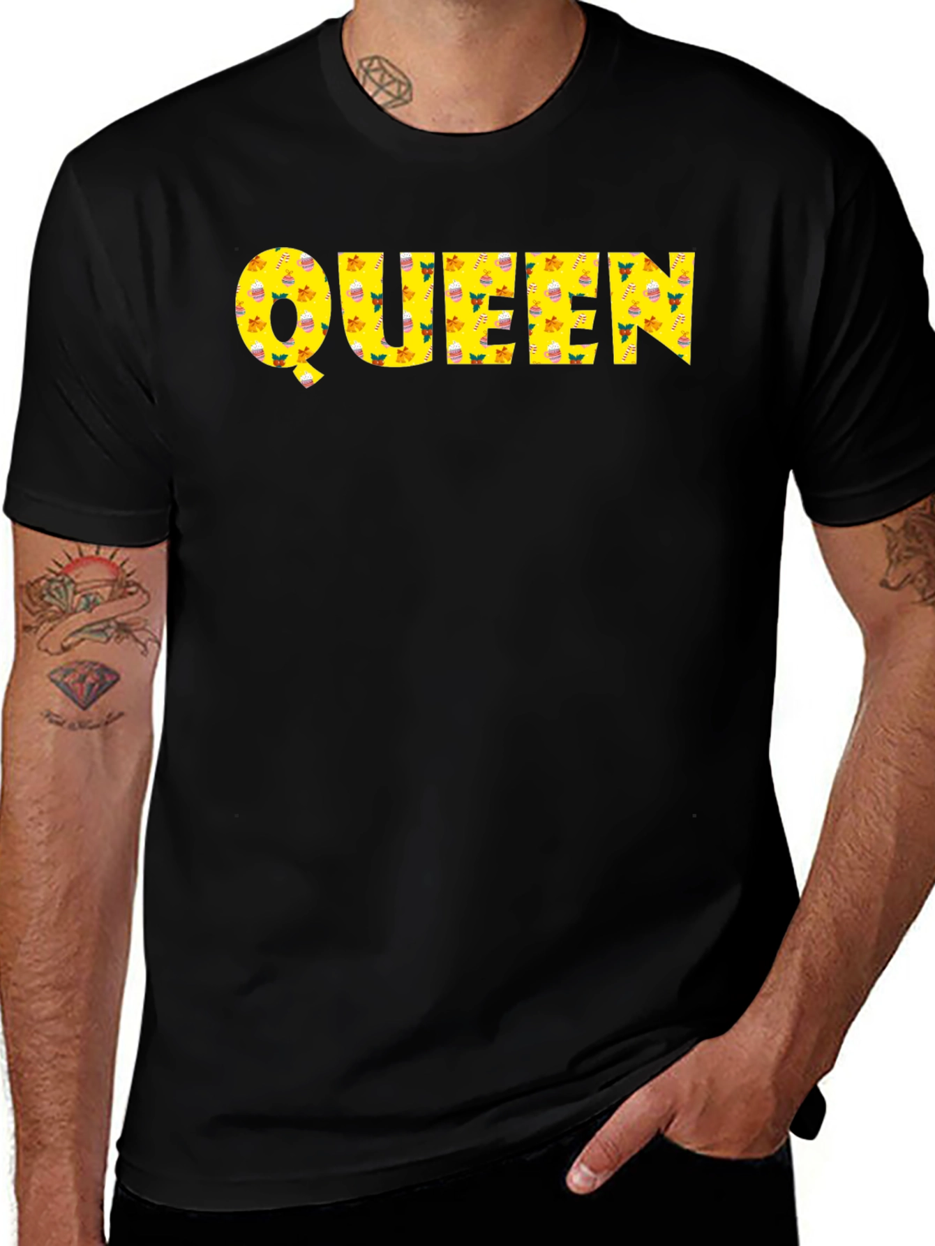 Queen Easter Pattern Tee - Black