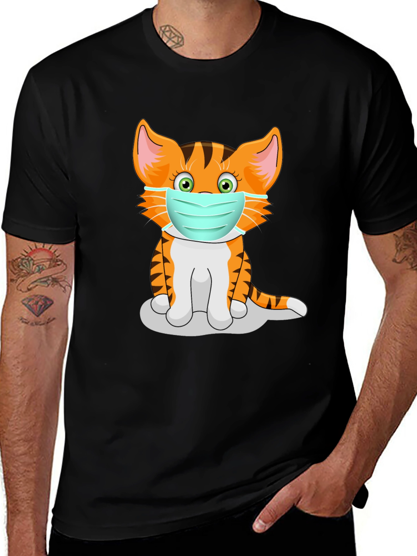 Variant 11 of Masked Cat Graphic Tee - Unisex