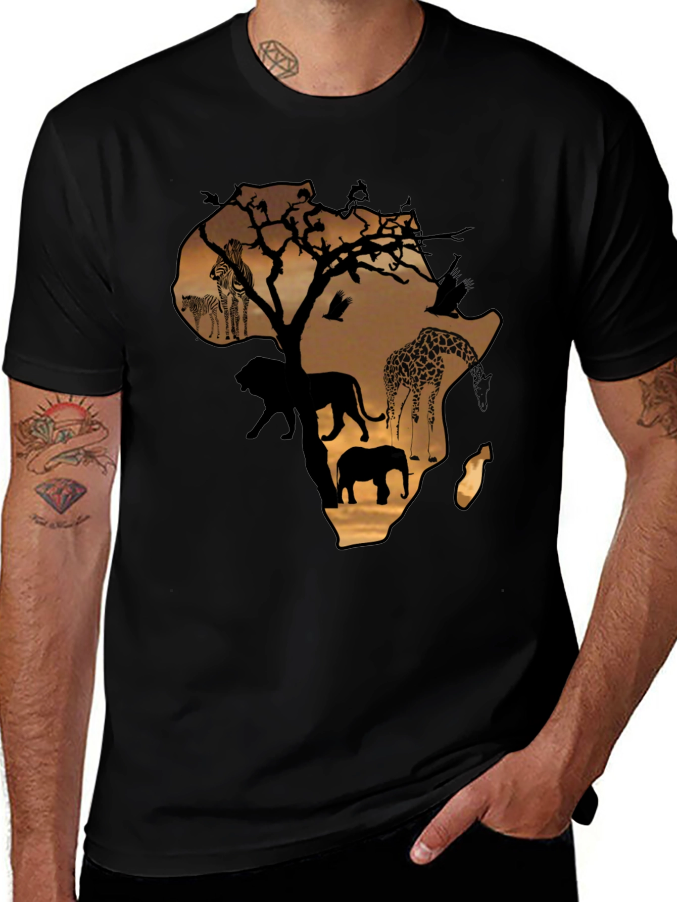 Variant 11 of Africa Animals Silhouette Graphic T-Shirt