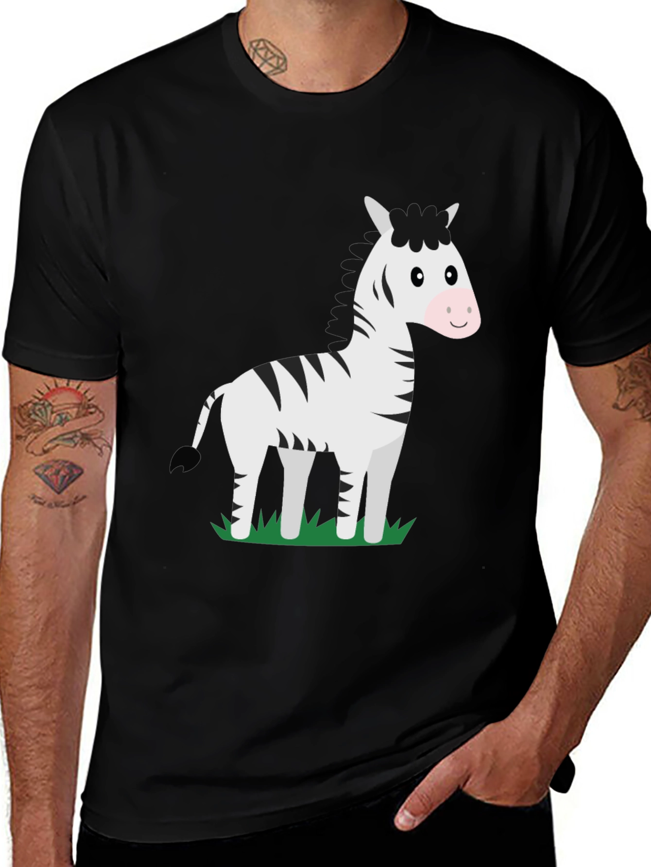 Variant 27 of Zebra Graphic Tee - Black Casual T-Shirt